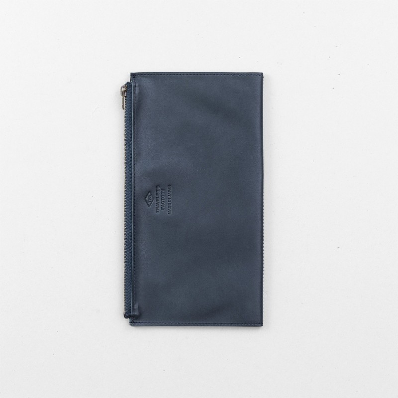 Traveler's Company Leather Zipper Case - Deri Fermuarlı Kılıf Normal Boyut [07100-681] - Mavi