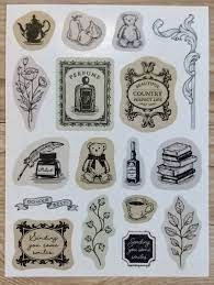 Kyowa Tracing Kalıp Kesim Mührü - Klasik Çizim Çıkartma - Sticker 68 Parça