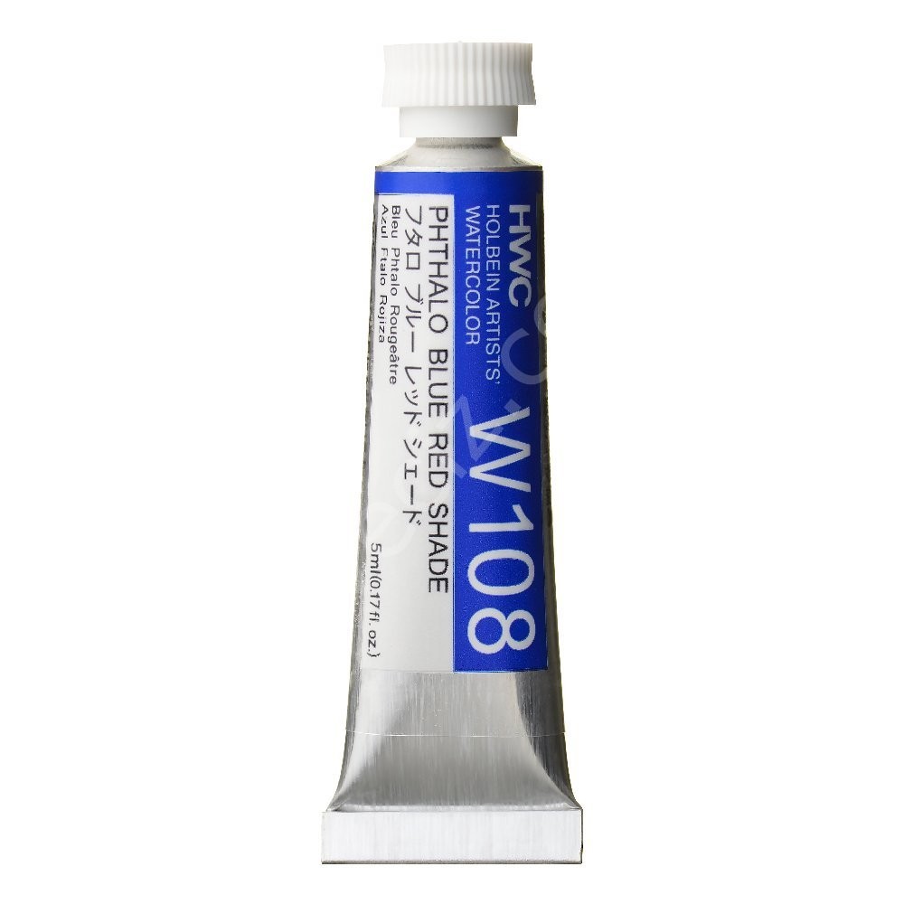 Holbein Profesyonel Tüp Şeffaf Suluboya 5 ml Phthalo Blue Red Shade W108 (A Serisi)
