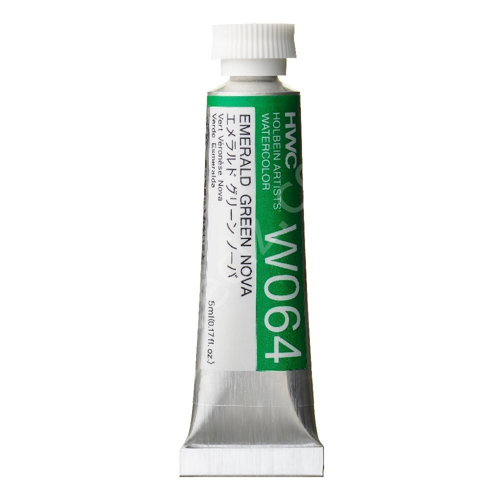 Holbein Profesyonel Tüp Şeffaf Suluboya 5 ml Emerald Green Nova W064 (B Serisi)