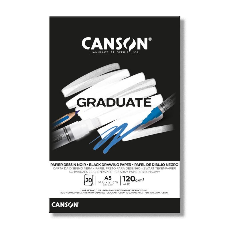 Canson Graduate 120 Gr  A5 Siyah Çizim Defteri