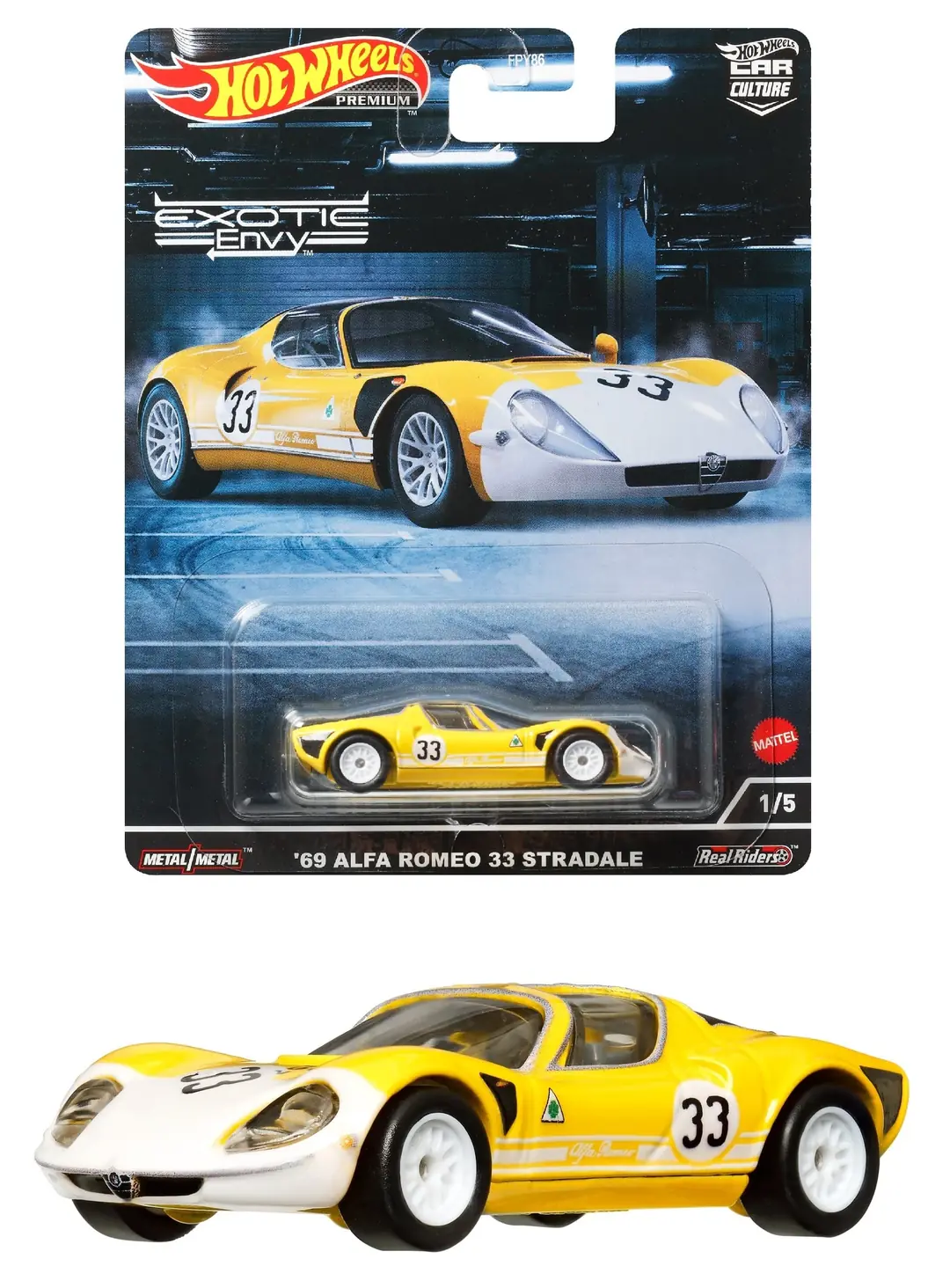 Hot Wheels Premium Limited Edition 69 Alfa Romeo 33 Stradale FPY86