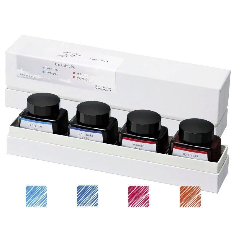 Pilot Iroshizuku Mürekkep - Sınırlı Üretim 4 Renk Seti - ŞMIDDAY-MAHIRU - 30ml Şişe