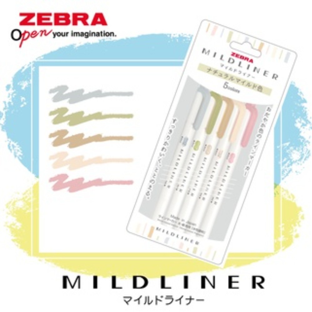 Zebra Mildliner 5li işaratleme kalemi- küf yeşili