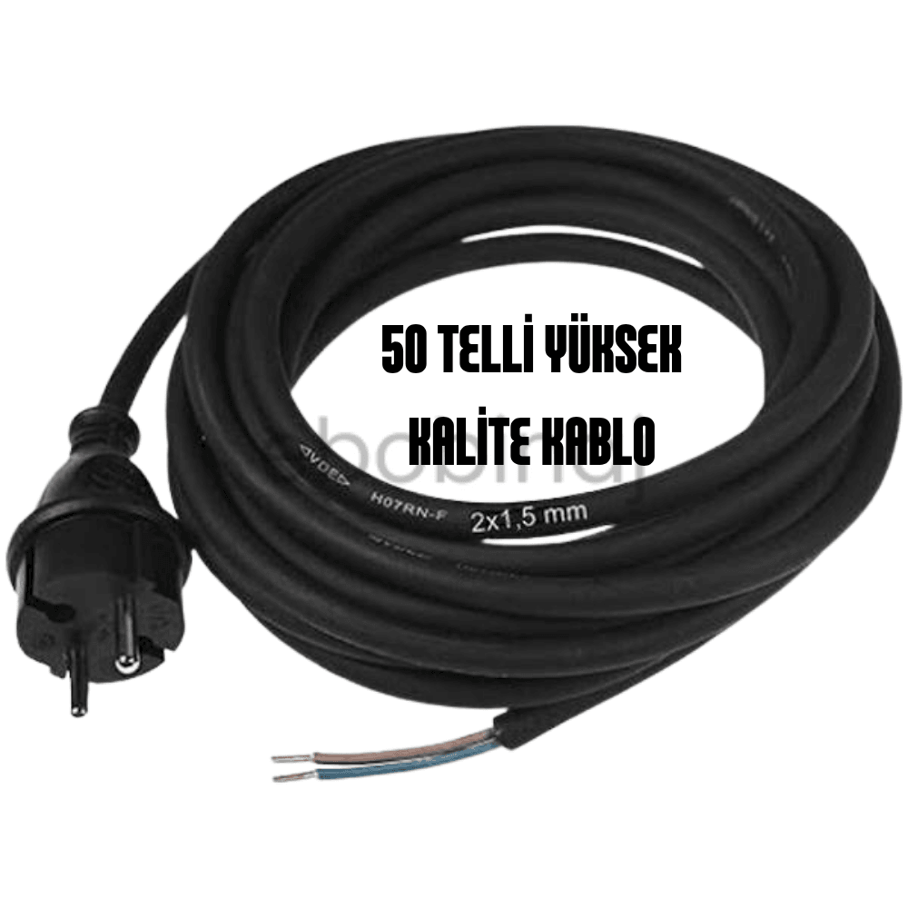 4 Metre 2x1,5 mm 50 Telli Yüksek Kalite Fişli Kablo