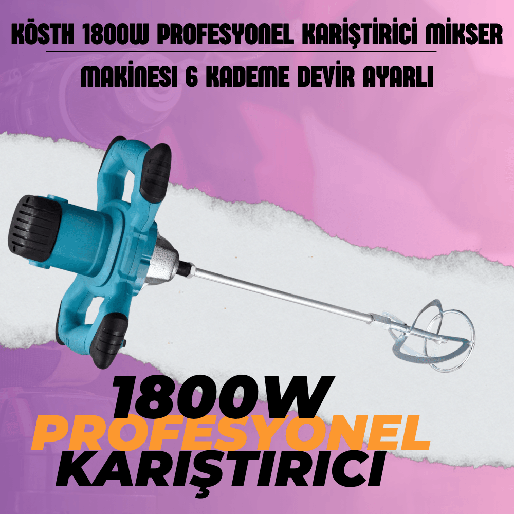Kösth 1800w Profesyonel Karıştırıcı Mikser Makinesi 6 Kademe Devir Ayarlı