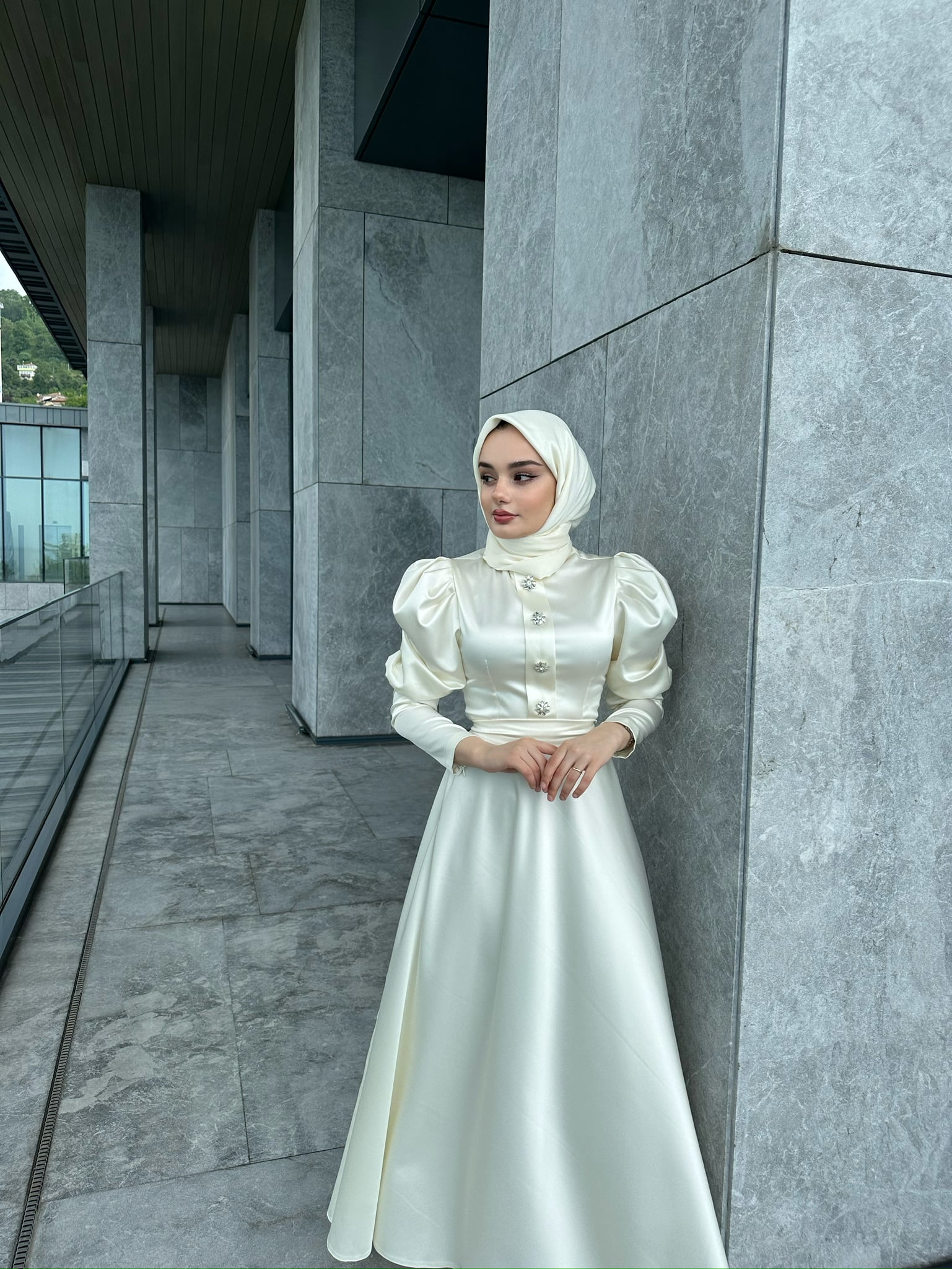 ELLA Abiye Elbise - EKRU main variant image