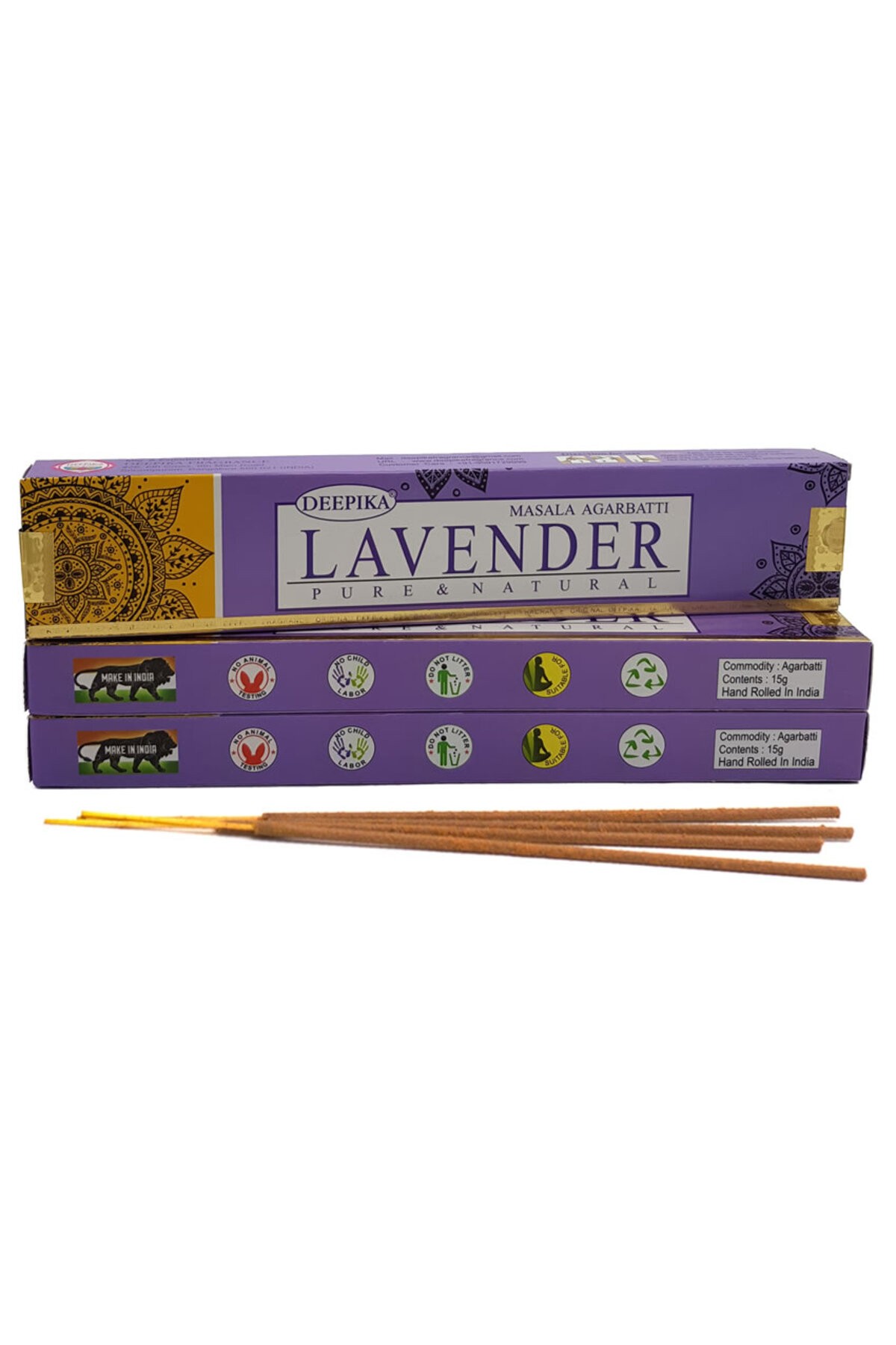 Deepika Çubuk Tütsü Lavender | Lavanta Aromalı Masala Çubuk Tütsü