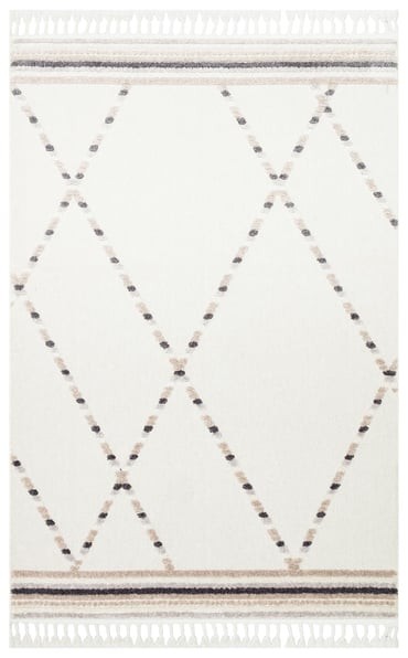 TERRA 04 WHITE BEIGE Hav Toz Vermez Yumuşak Dokulu Etnik Örgü Desenlere Sahip Modern İskindinav Halı