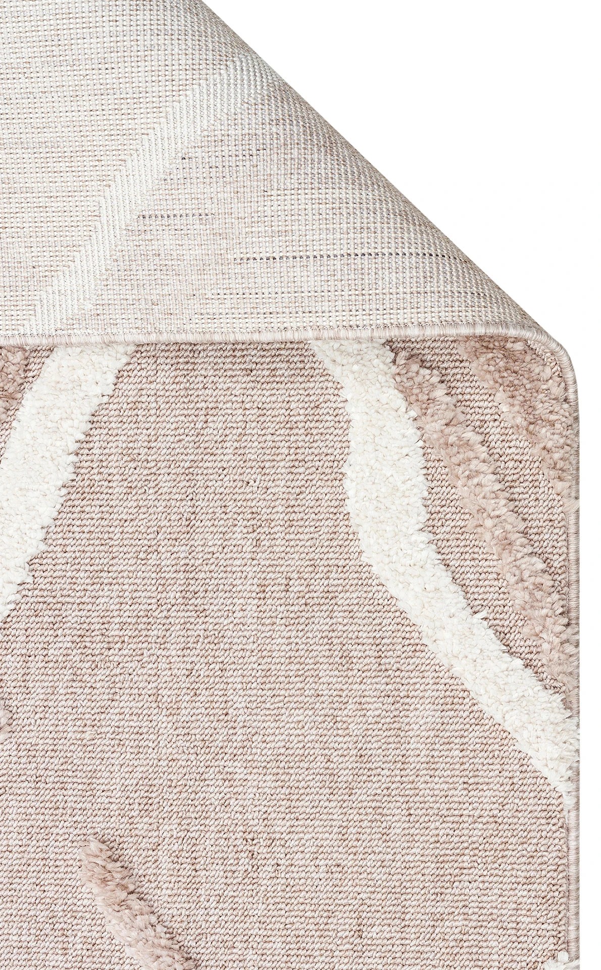 TERRA 03 BEIGE WHITE Hav Toz Vermez Yumuşak Dokulu Etnik Örgü Desenlere Sahip Modern İskindinav Halı