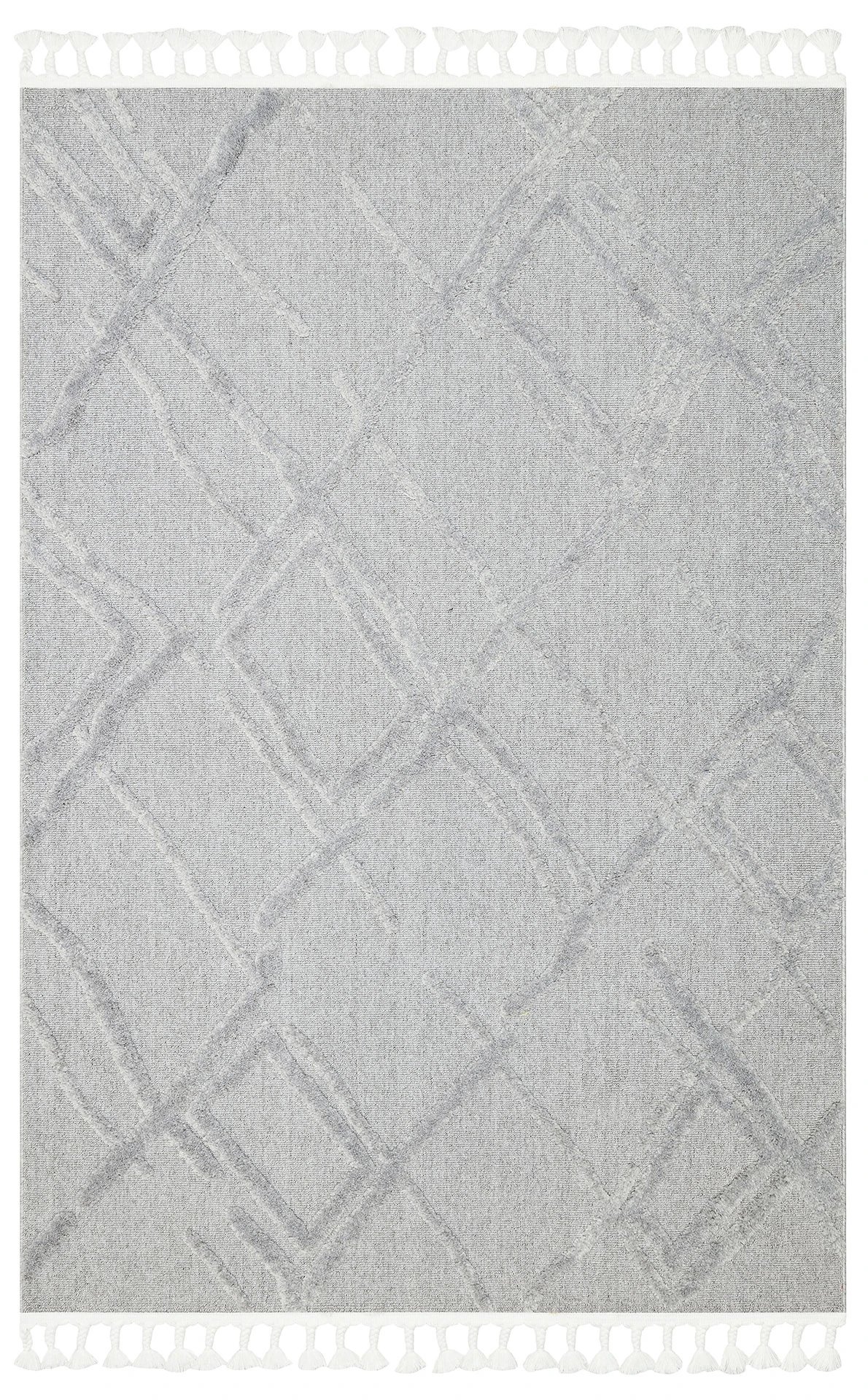 TERRA 03 GREY Hav Toz Vermez Yumuşak Dokulu Etnik Örgü Desenlere Sahip Modern İskindinav Halı