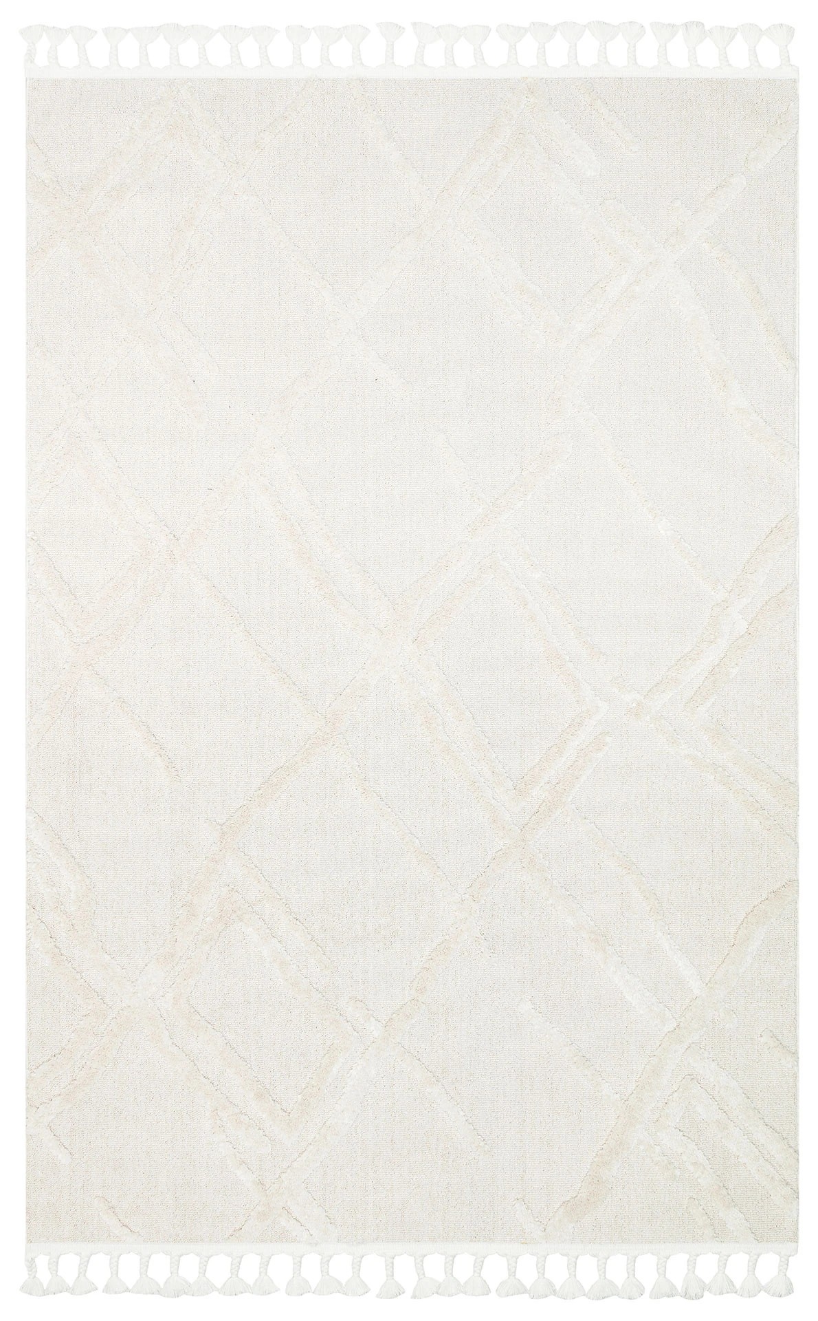 TERRA 03 WHITE Hav Toz Vermez Yumuşak Dokulu Etnik Örgü Desenlere Sahip Modern İskindinav Halı