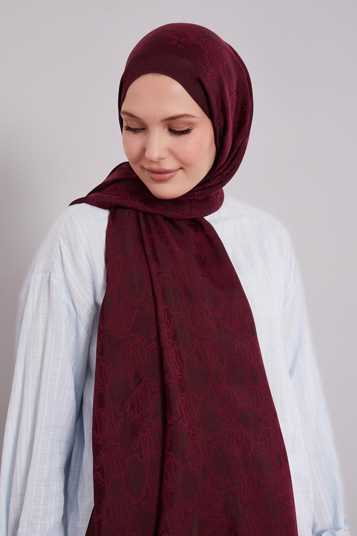 Levidor Bordo Tuğra Desen Grazia Şal image
