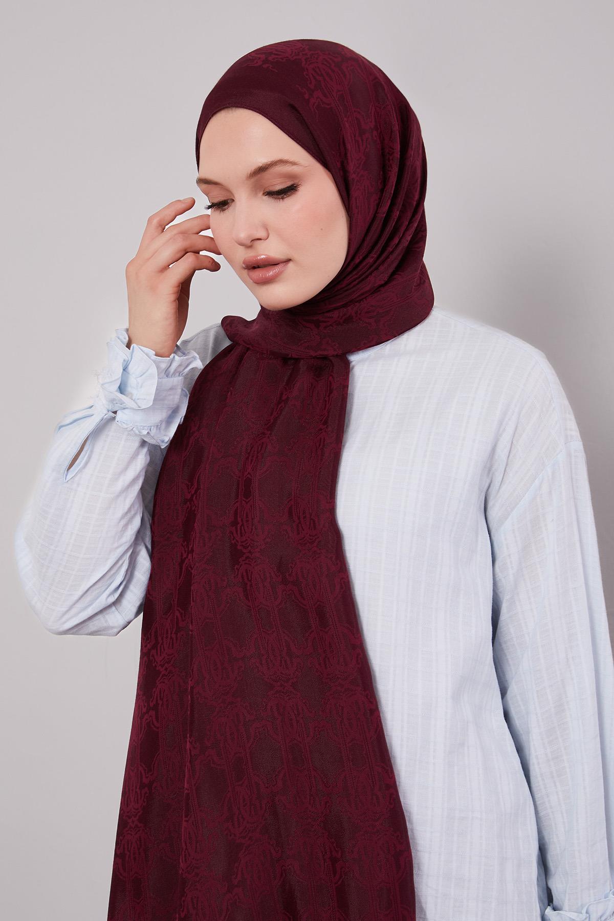 Levidor Bordo Tuğra Desen Grazia Şal