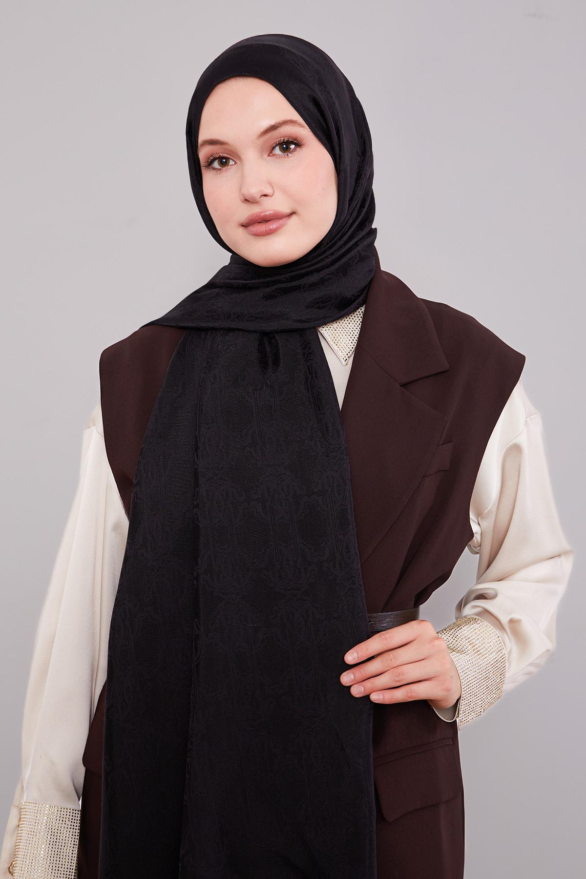Levidor Siyah Tuğra Desen Grazia Şal
