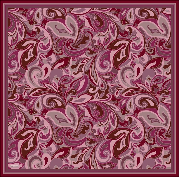 Armine Etnik Desenli Saf İpek Twill Eşarp