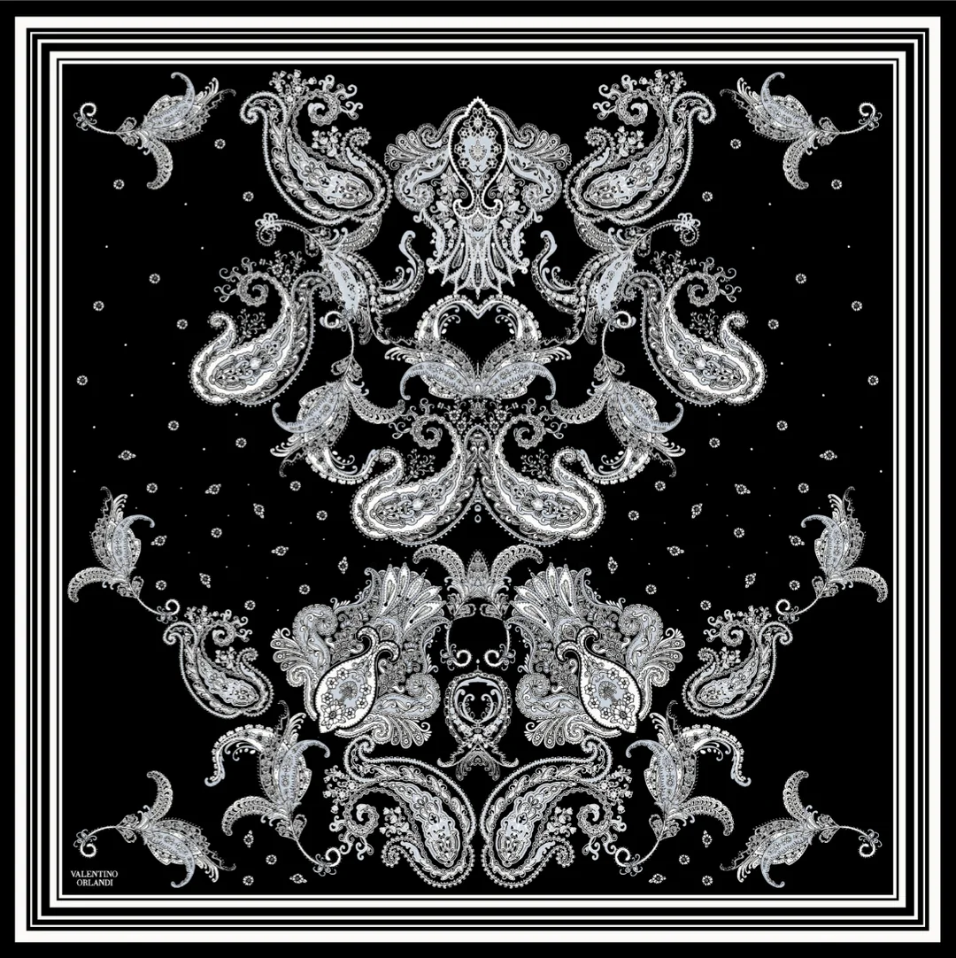 Valentino Orlandi Damask Gölgeler İpek Eşarp