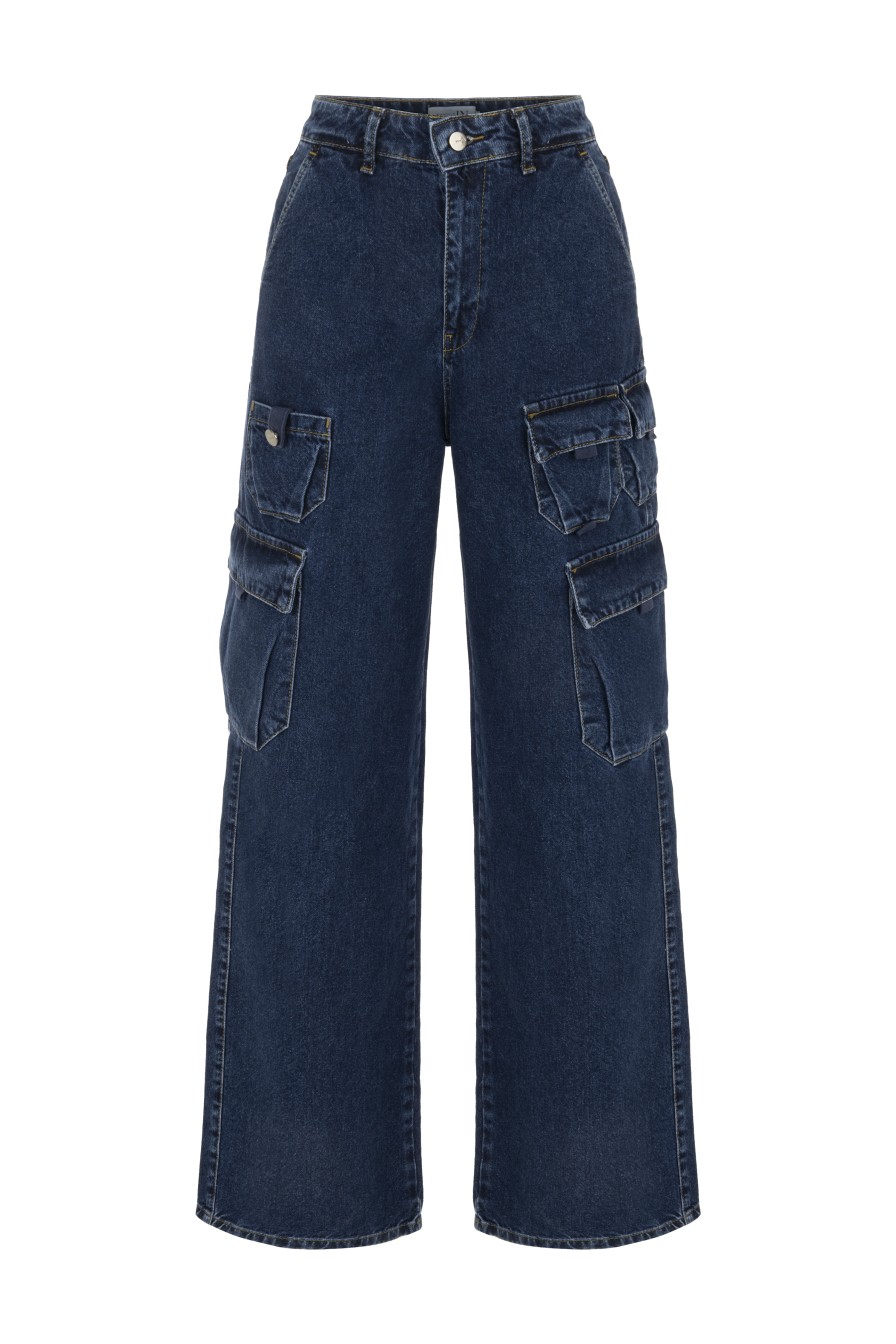 Kargo Lacivert Denim Pantolon image