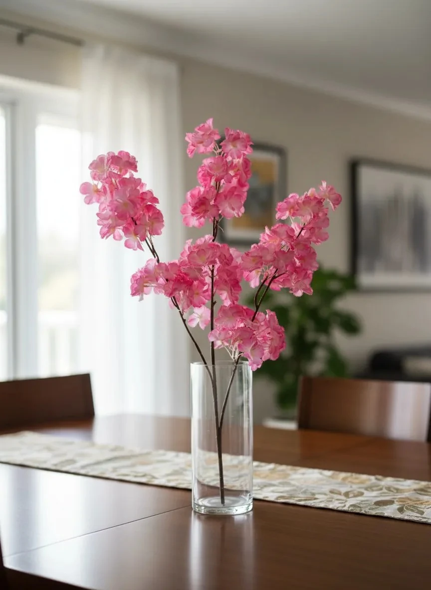 Yapay Pembe Bahar Dalı Japon Kiraz Çiçeği 90 cm