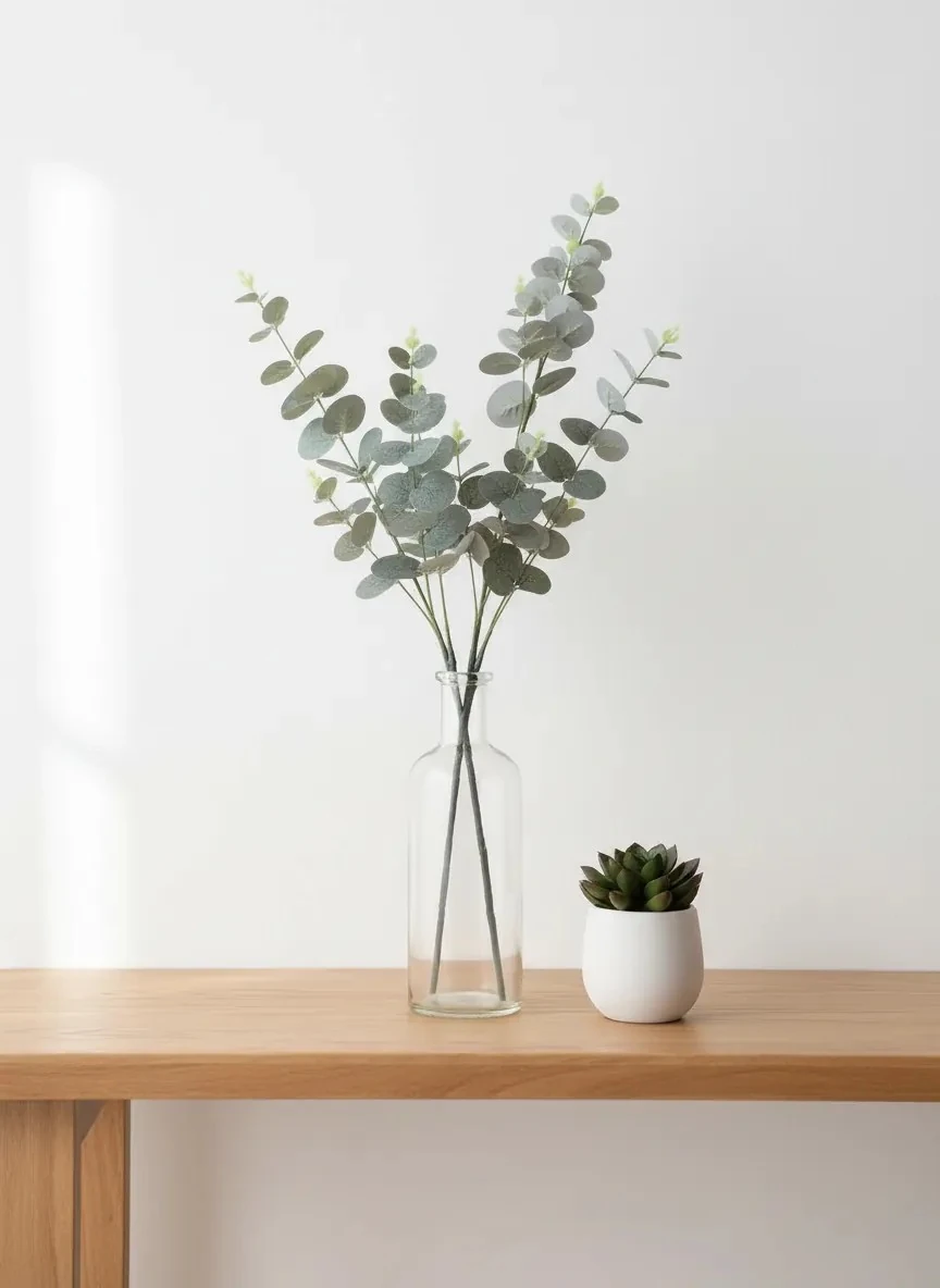 Yapay Tek Dal Okaliptus Kahverengi 93cm