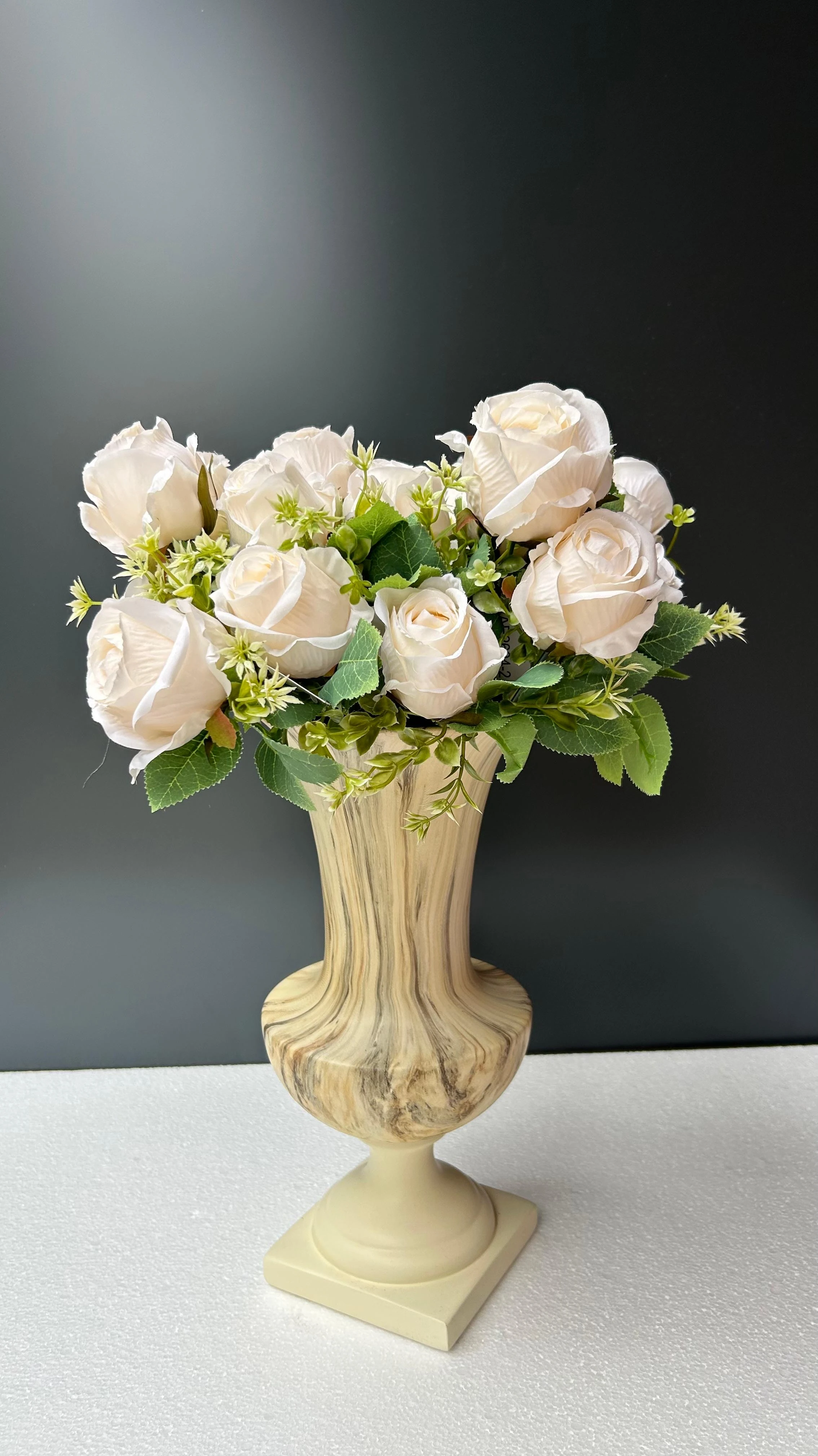 Yapay Çiçek Demet  Tomurcuk Gül Krem 7li