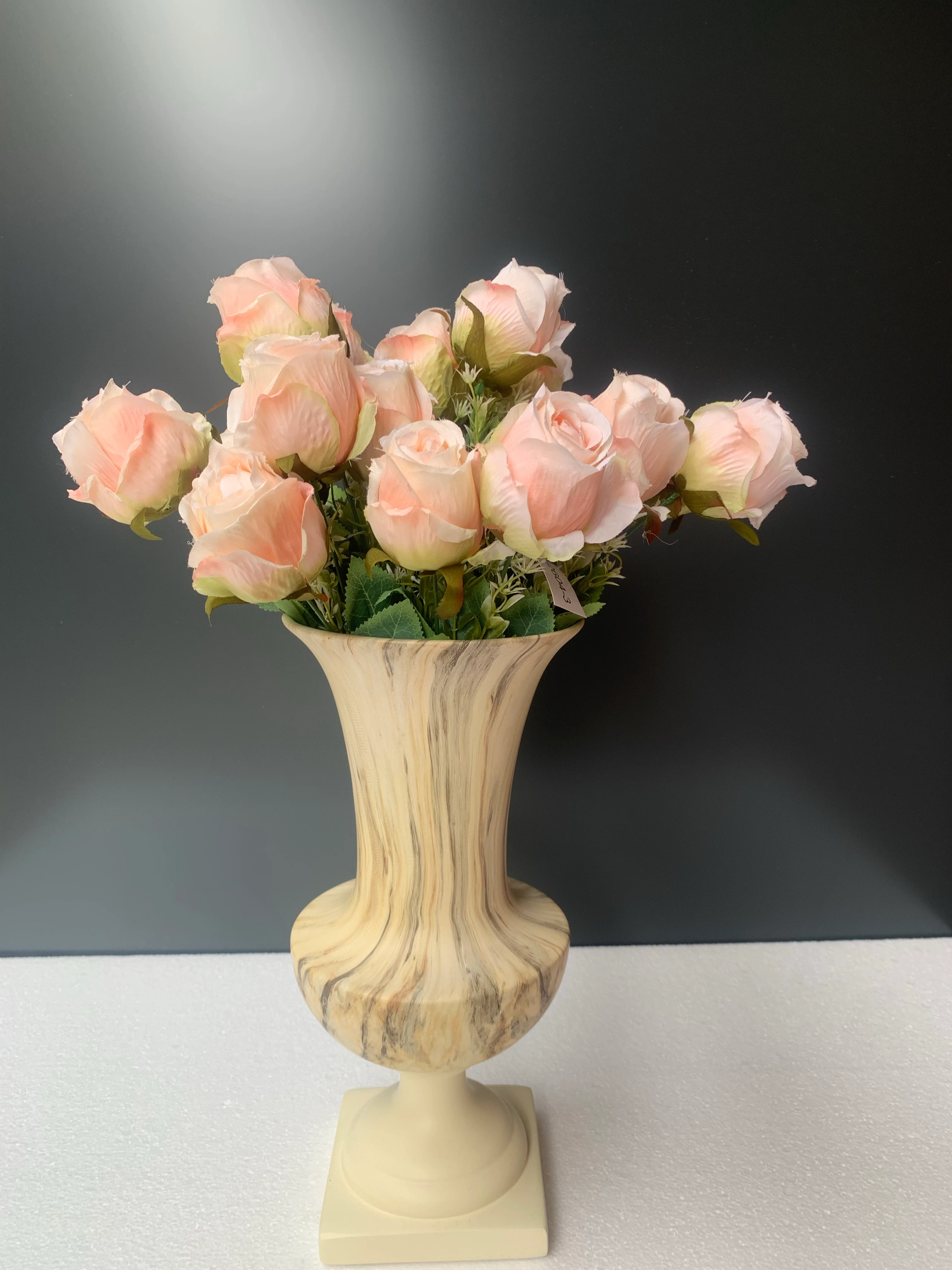 Yapay Çiçek Demet Tomurcuk Gül Somon Renk 7li