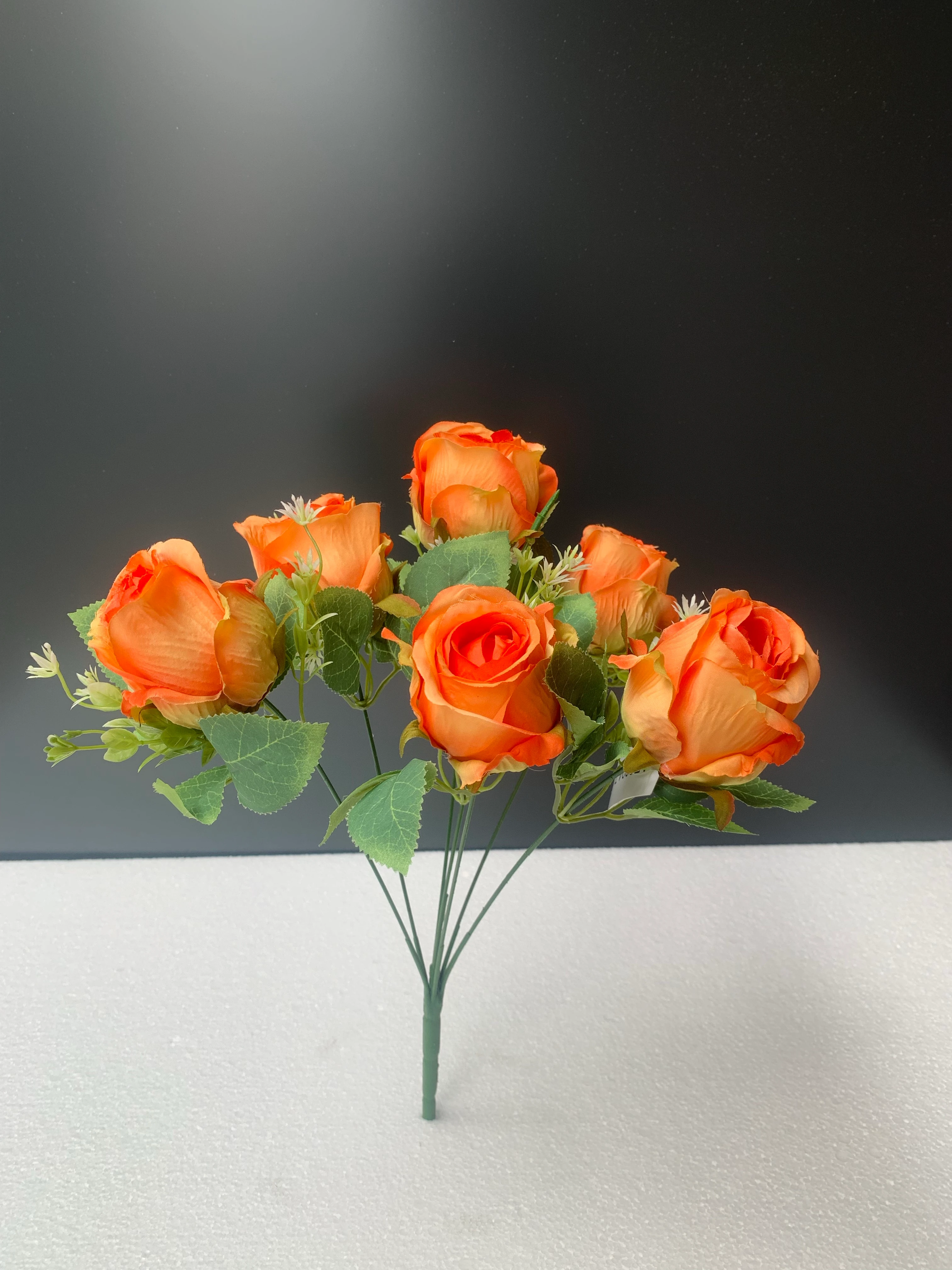 Yapay Çiçek Demet Tomurcuk Gül Turuncu 7li