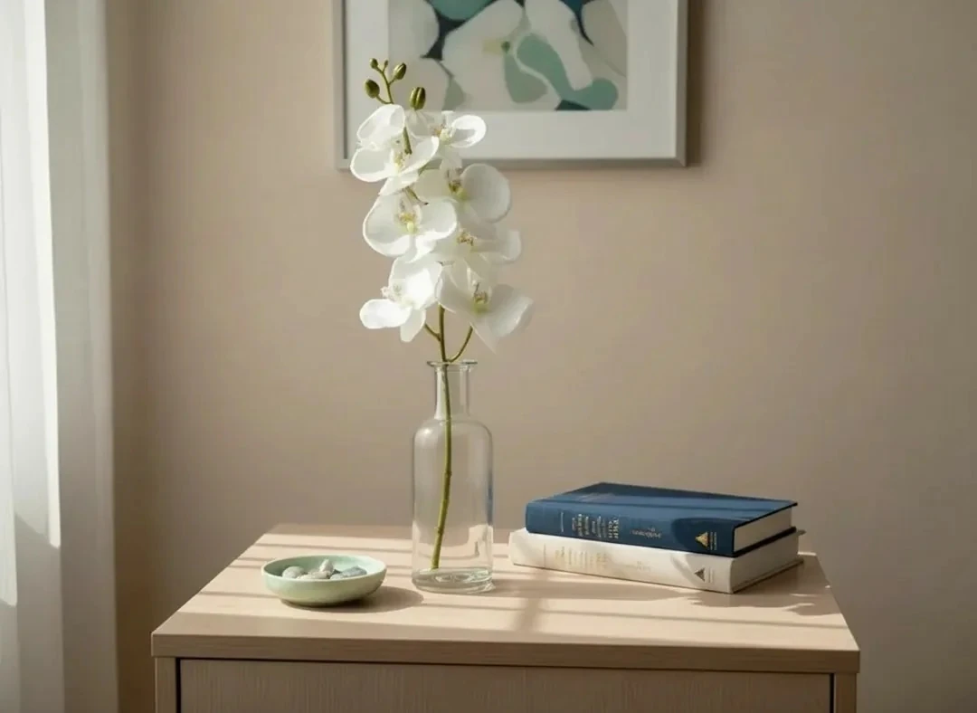 Yapay Islak Dokunuşlu 1.Kalite Luxury Beyaz Orkide 82cm