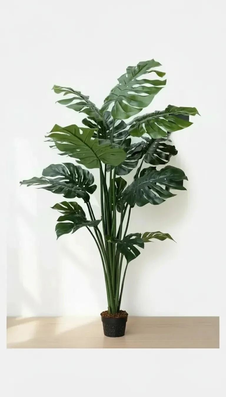 Yapay Ağaç Deve Tabanı Gold Bilezikli Metal Saksılı