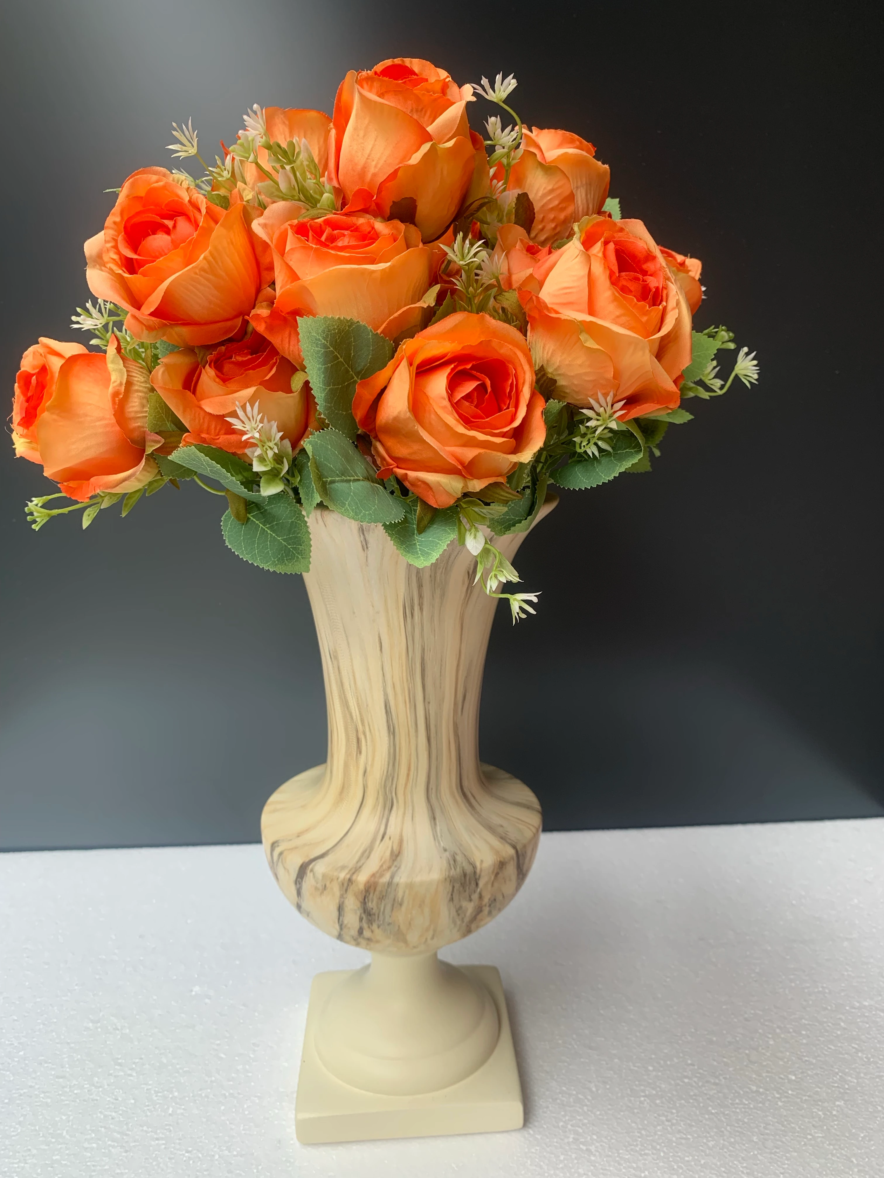 Yapay Çiçek Demet Tomurcuk Gül Turuncu 7li