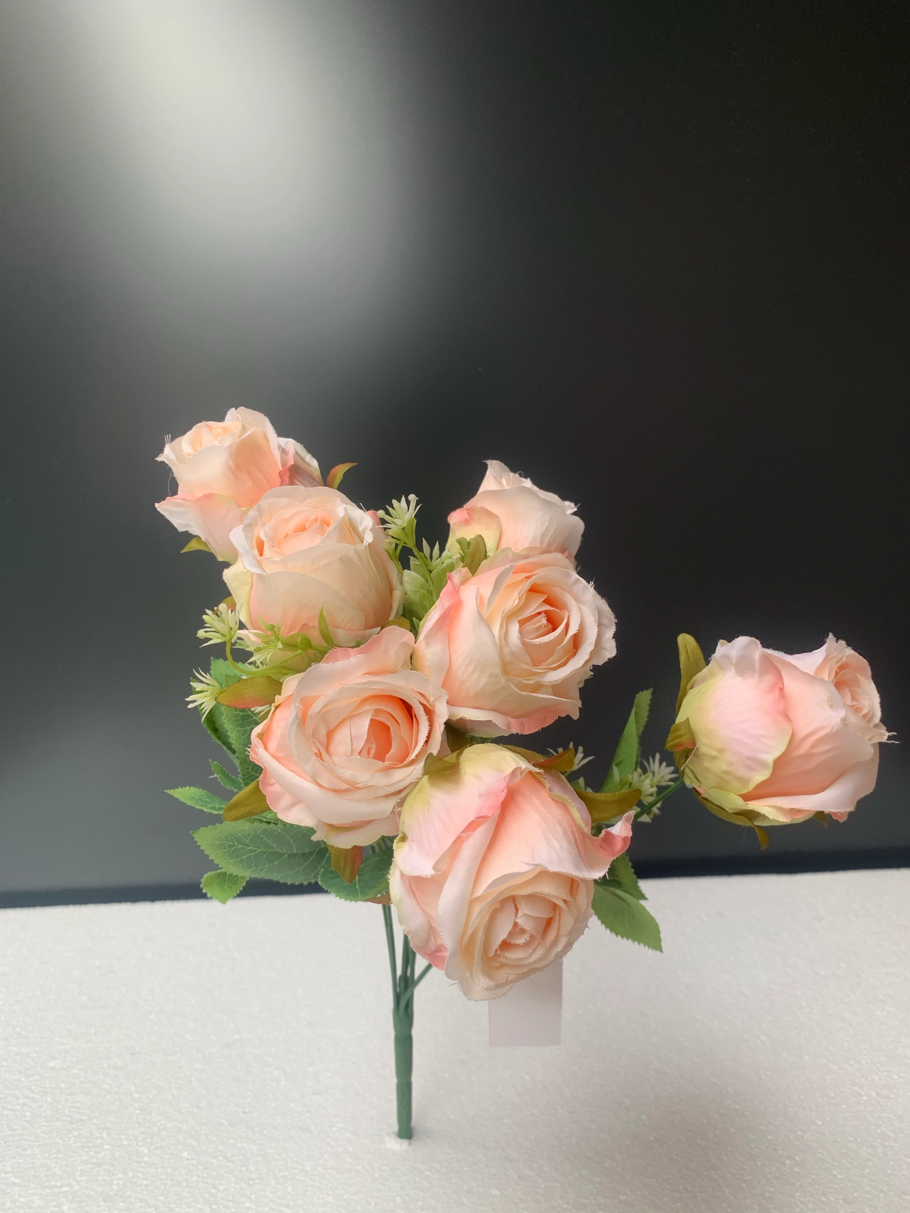 Yapay Çiçek Demet Tomurcuk Gül Somon Renk 7li