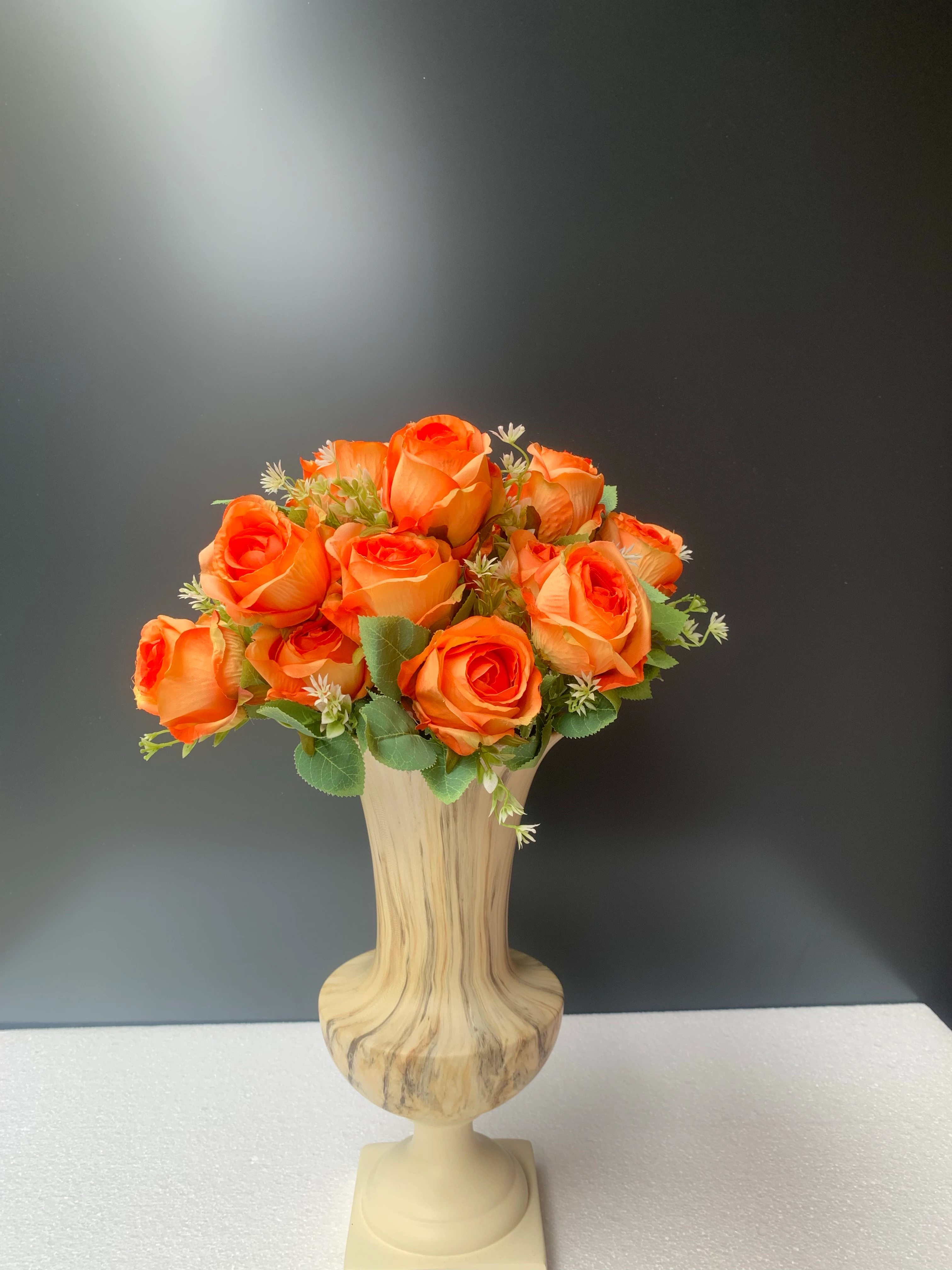 Yapay Çiçek Demet Tomurcuk Gül Turuncu 7li