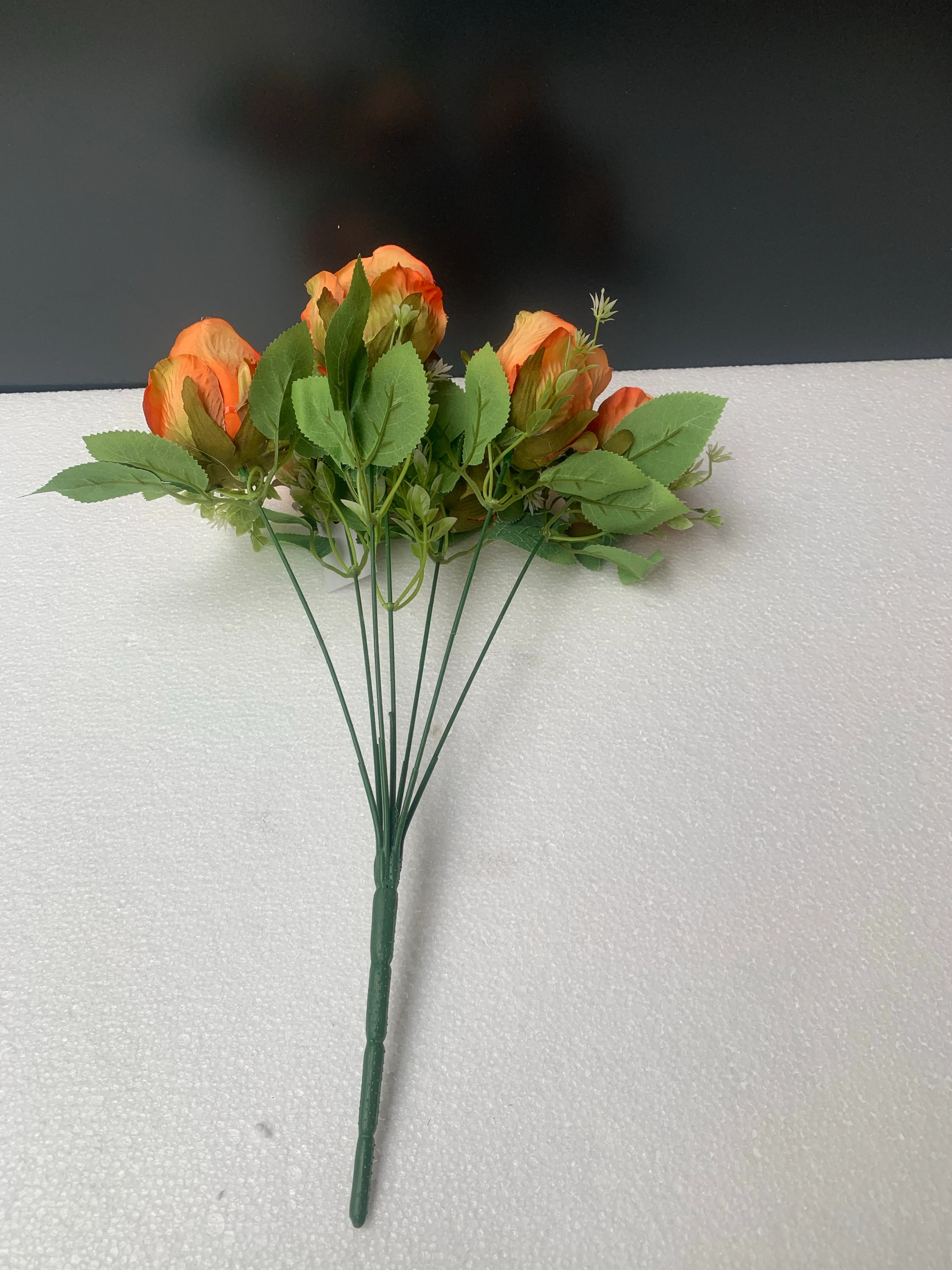 Yapay Çiçek Demet Tomurcuk Gül Turuncu 7li