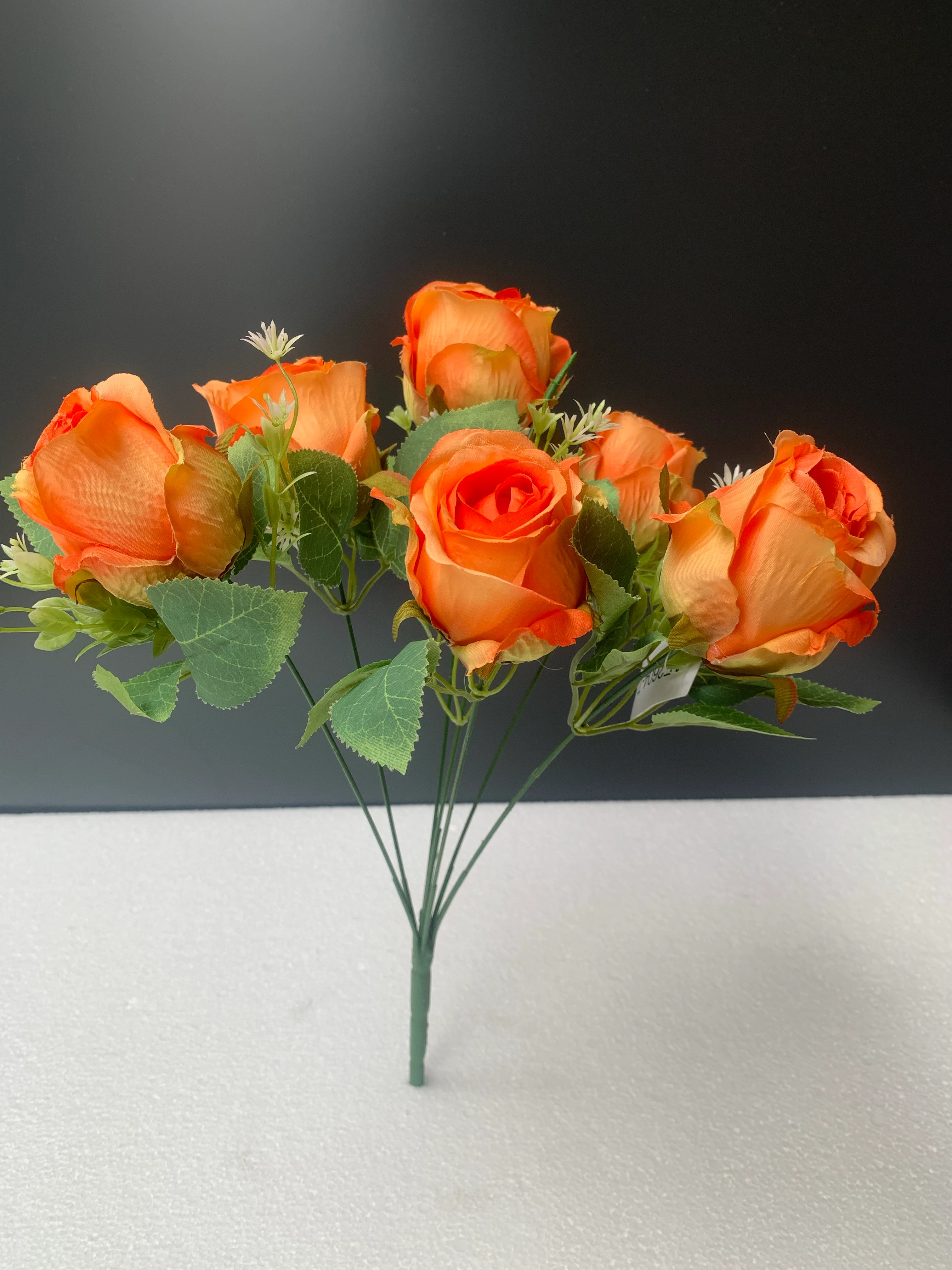 Yapay Çiçek Demet Tomurcuk Gül Turuncu 7li