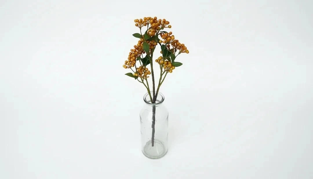 Yapay Tek Dal Kokina Turuncu Bitki 64cm