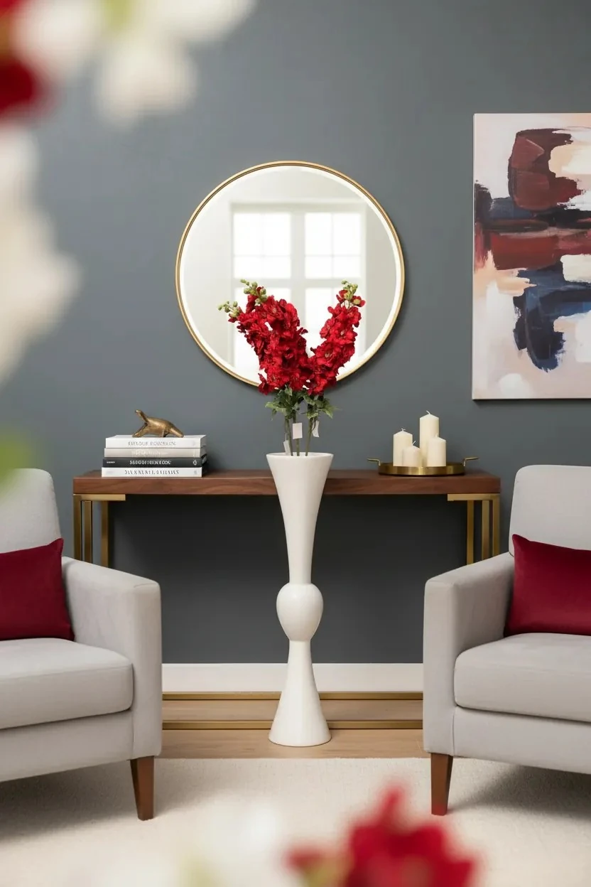 Yapay Çiçek Tek Dal Kırmızı Şebboy 83Cm