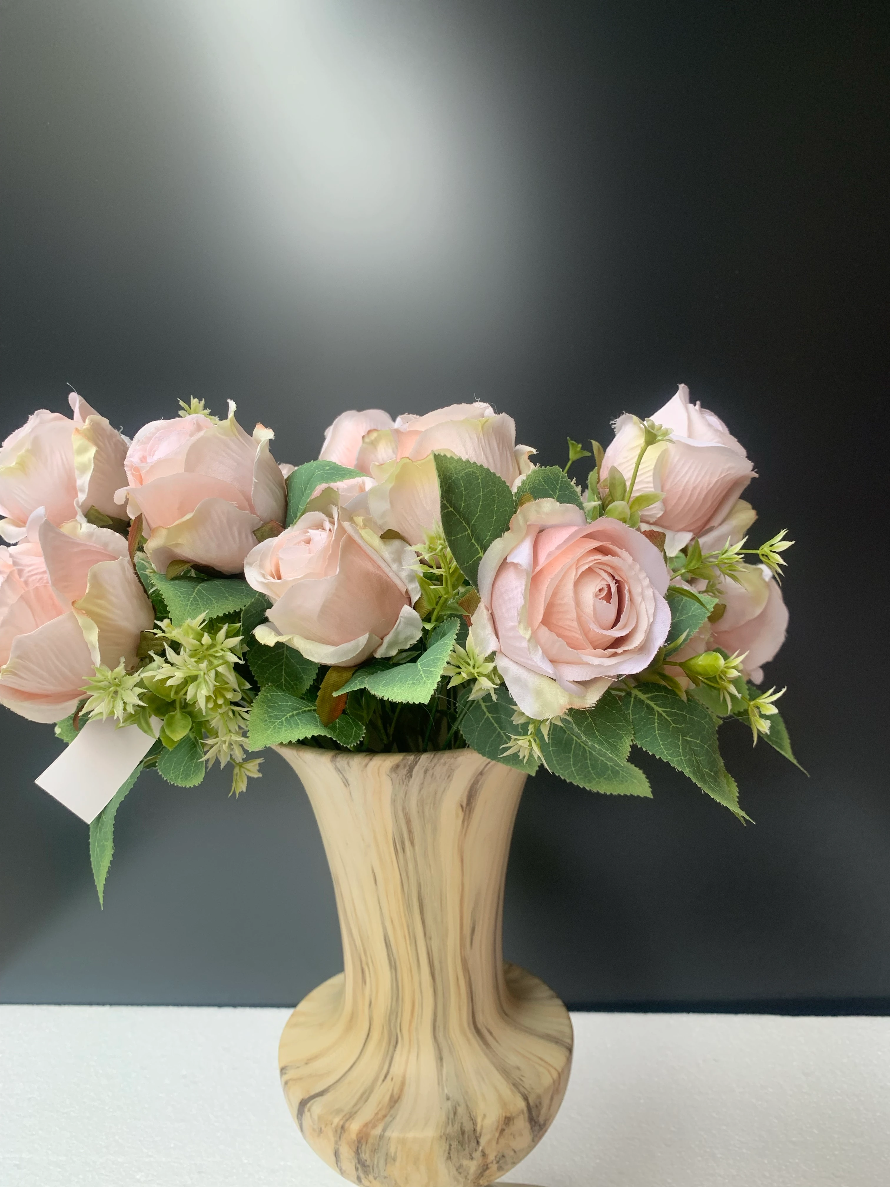 Yapay Çiçek Demet Tomurcuk Gül Somon Renk 7li