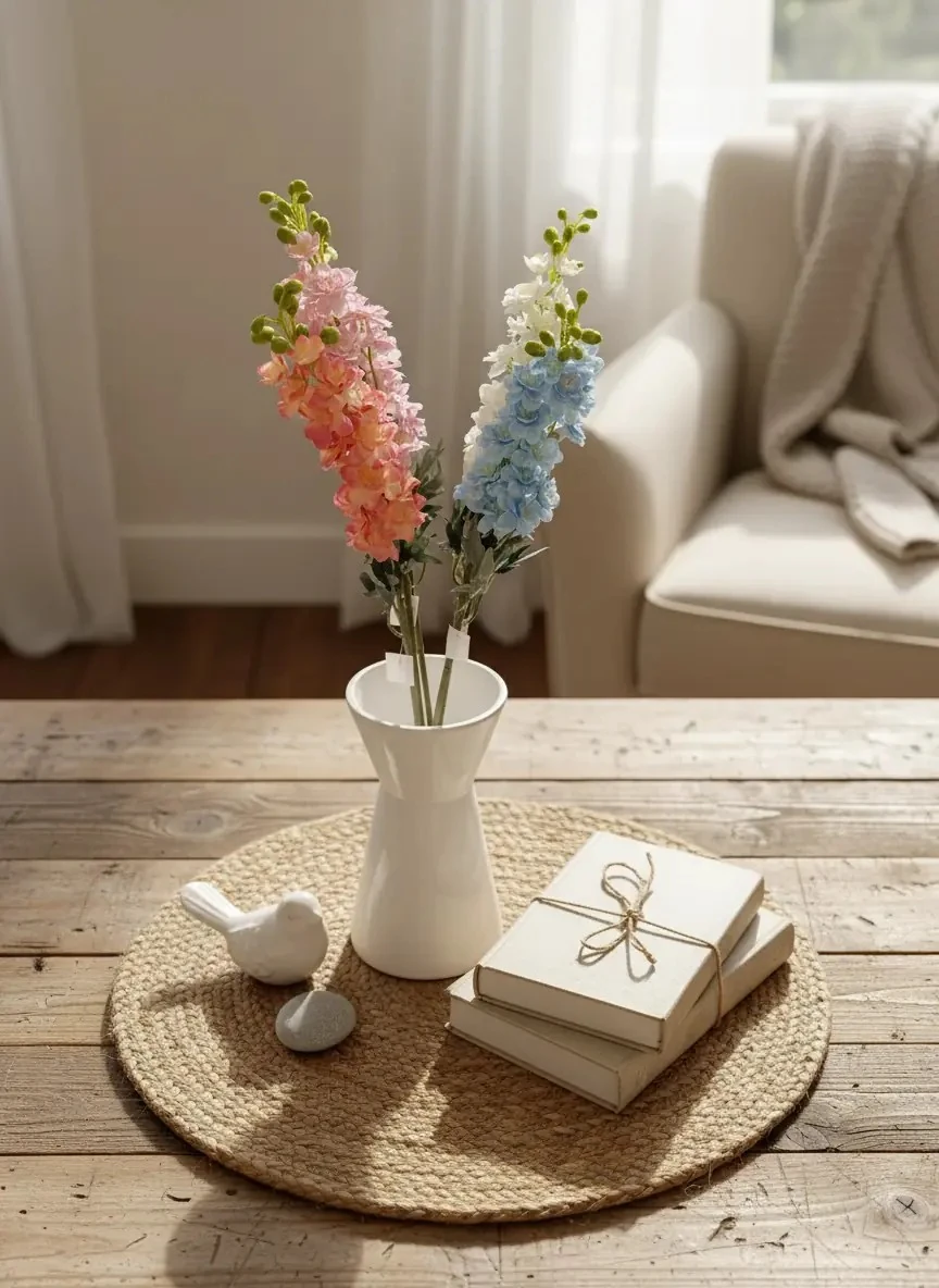 Yapay Çiçek Tek Dal Pembe Şebboy 83cm