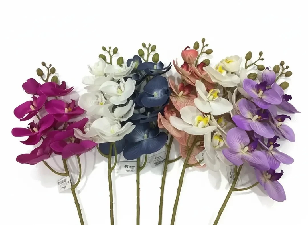 Yapay Islak Dokunuşlu 1.Kalite Luxury Beyaz Orkide 82cm