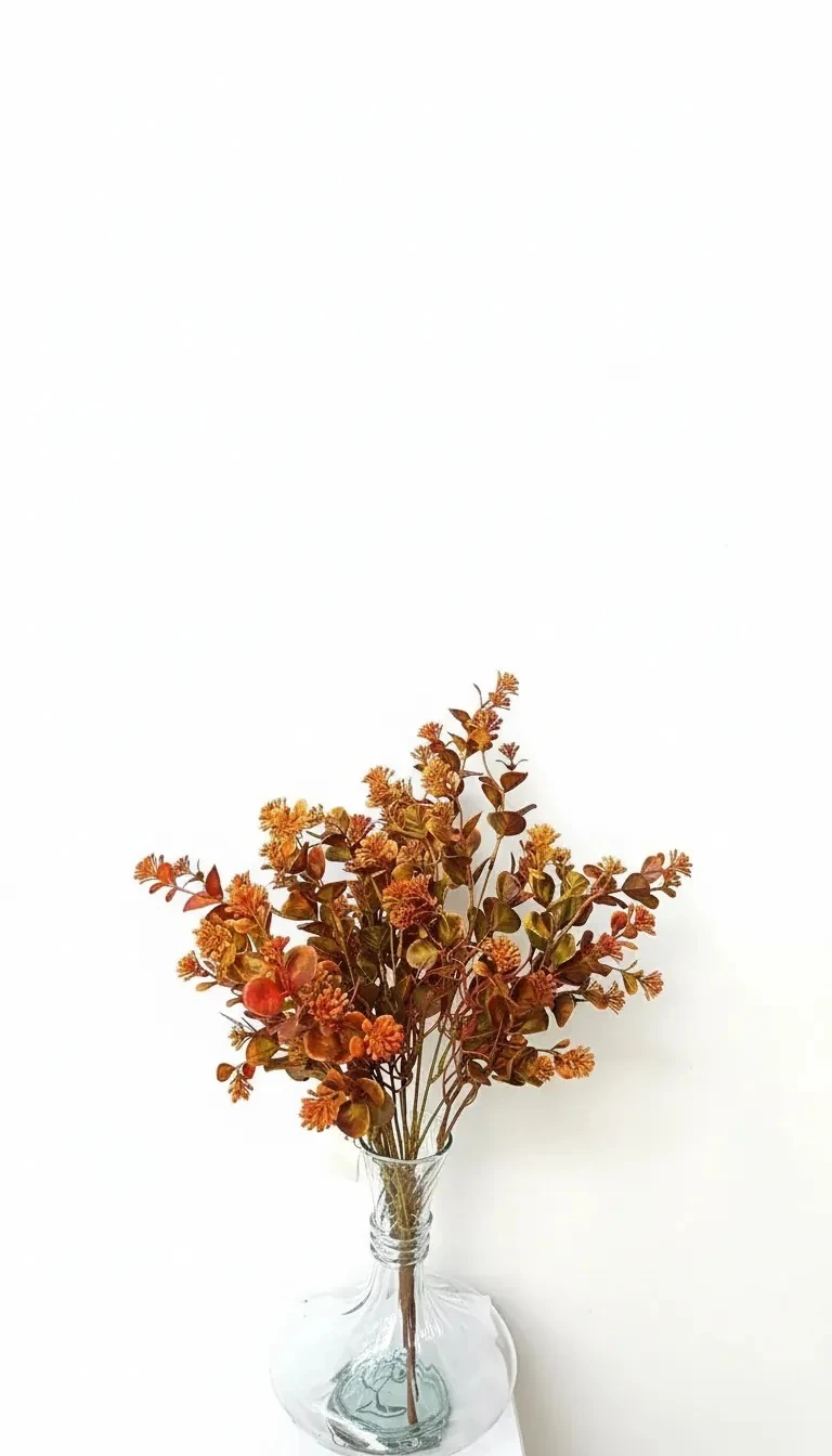 Yapay Aranjman Kahverengi-Turuncu Bitki 54cm