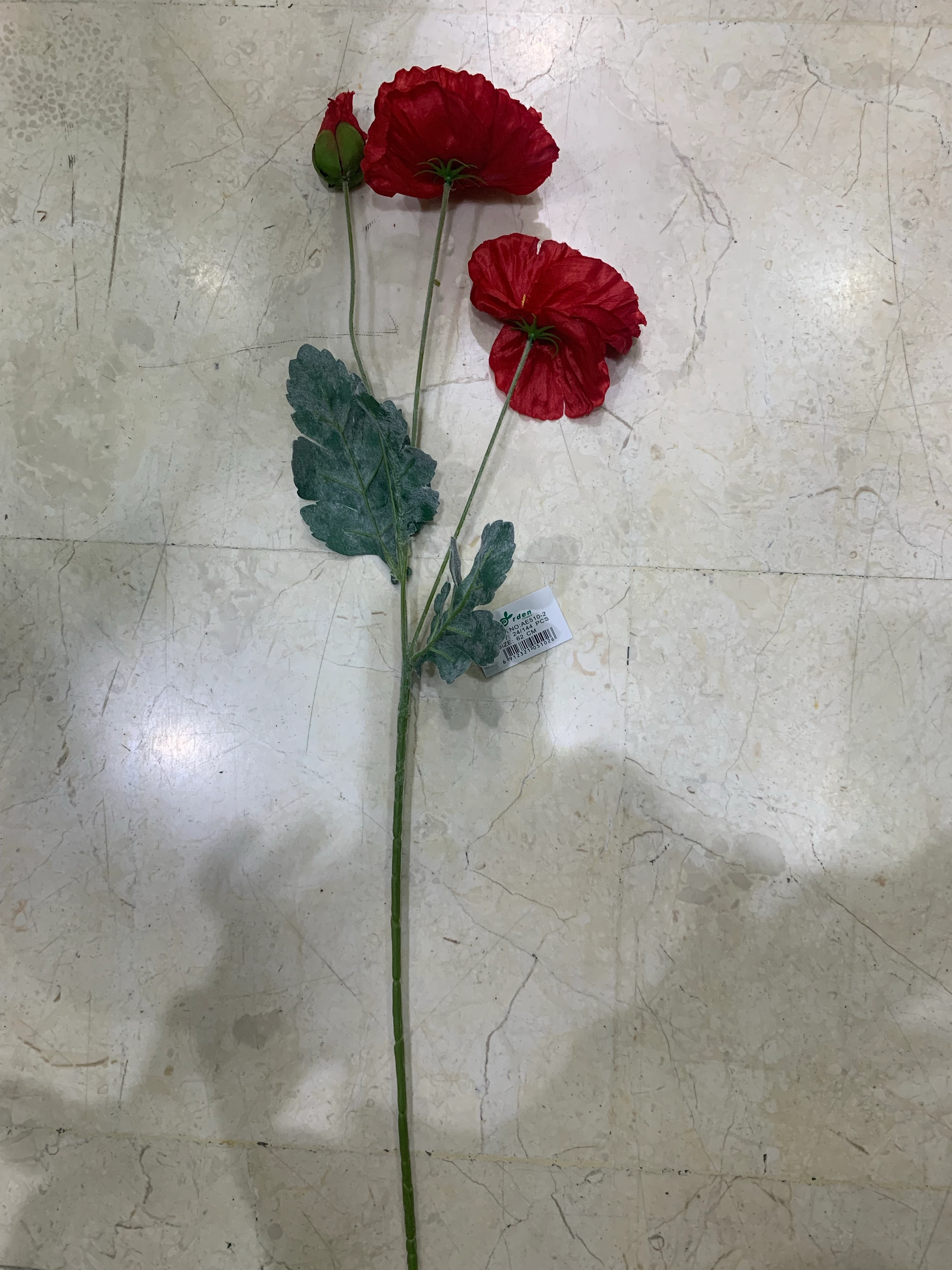 Yapay Çiçek Gelincik Dalı Kırmızı