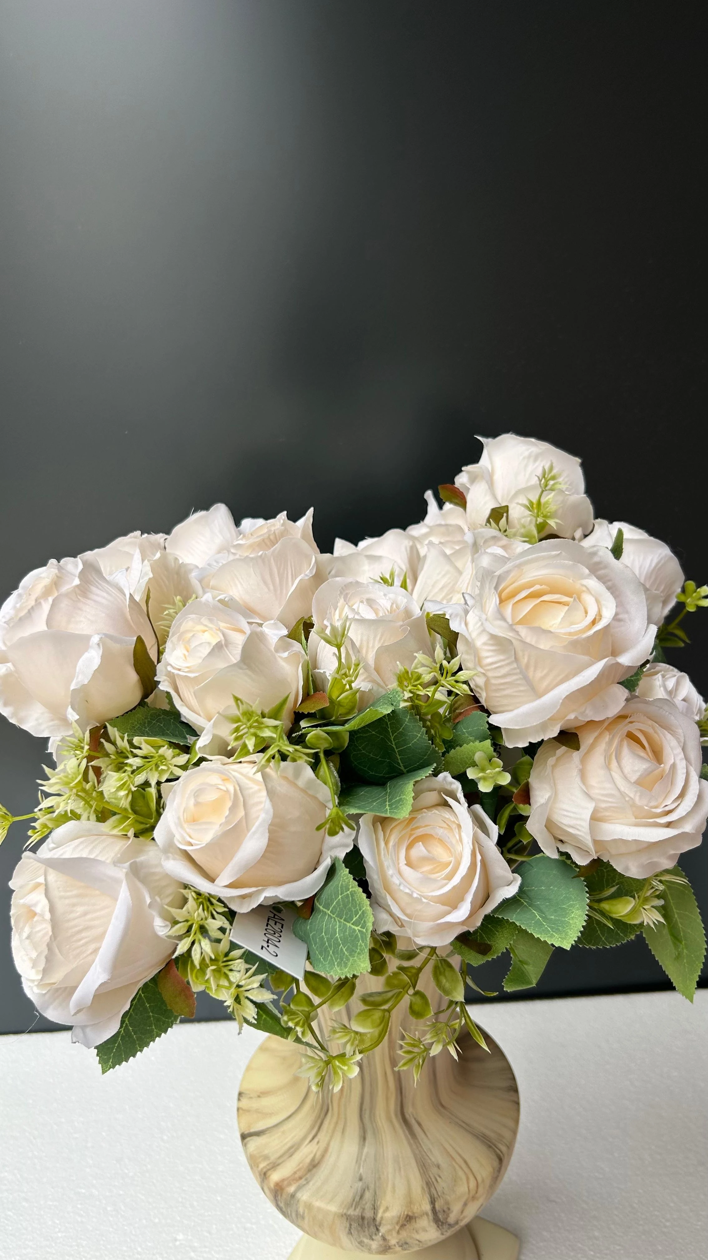 Yapay Çiçek Demet  Tomurcuk Gül Krem 7li