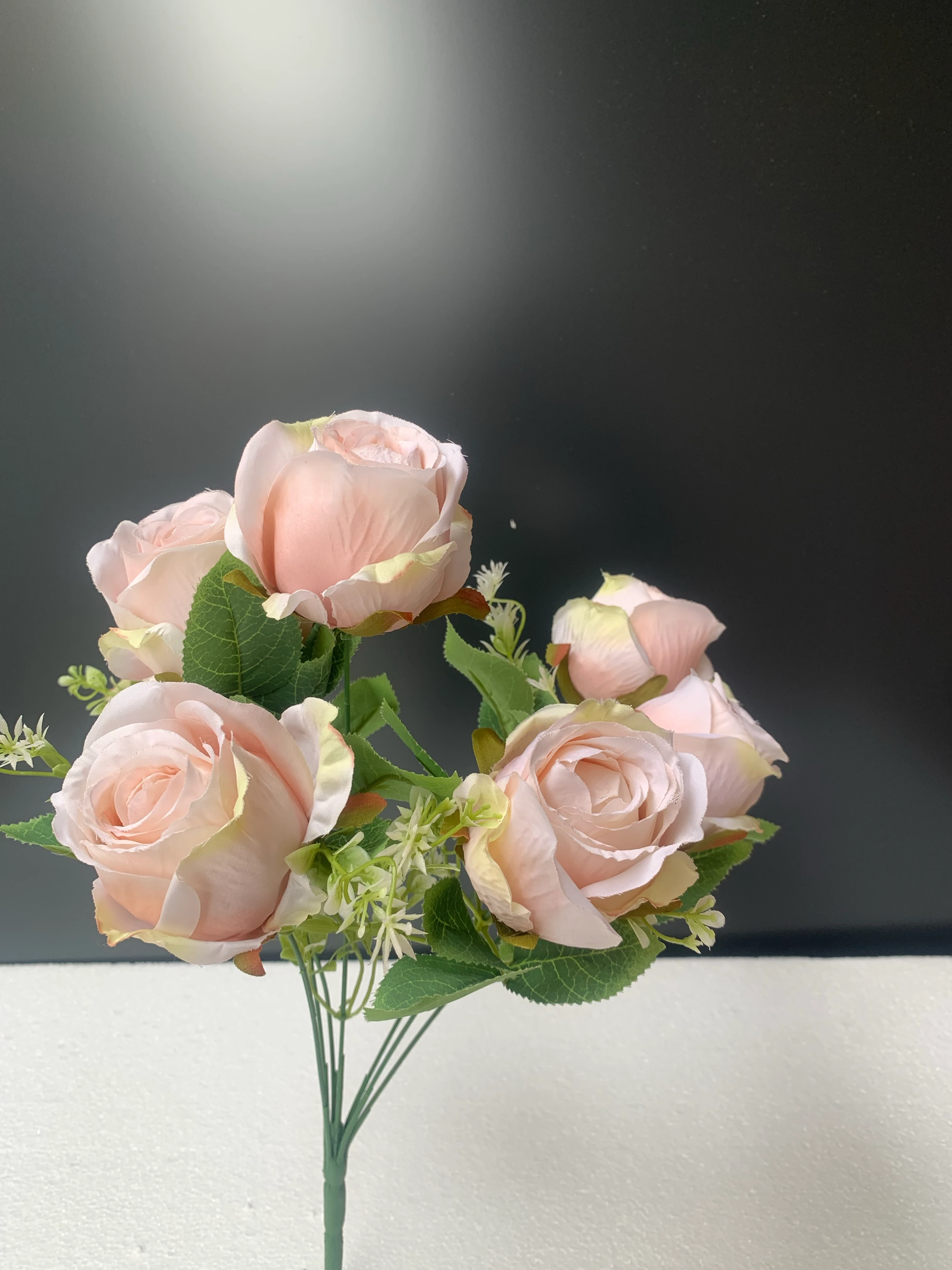 Yapay Çiçek Demet Tomurcuk Gül Somon Renk 7li