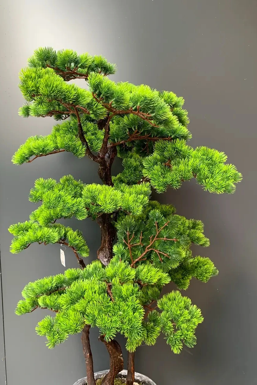 Yapay Bonzai Ağaç 140Cm 35 Yapraklı Antrat Fiber Saksıda