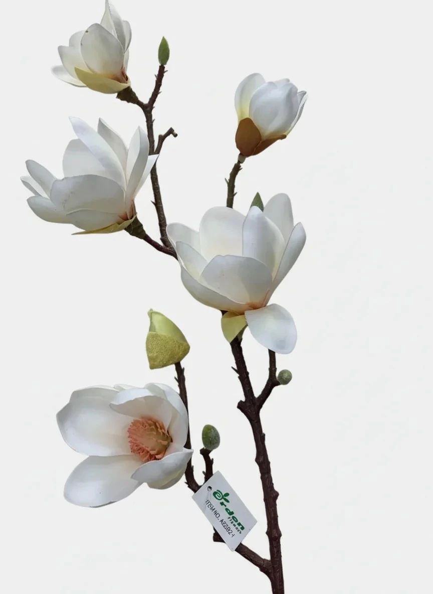  Yapay Çiçek Tek Dal Manolya Beyaz 80cm