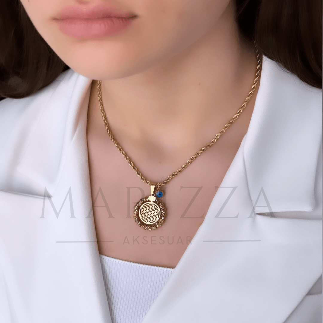 Dorikalı Yaşam Çiçeği Kolye