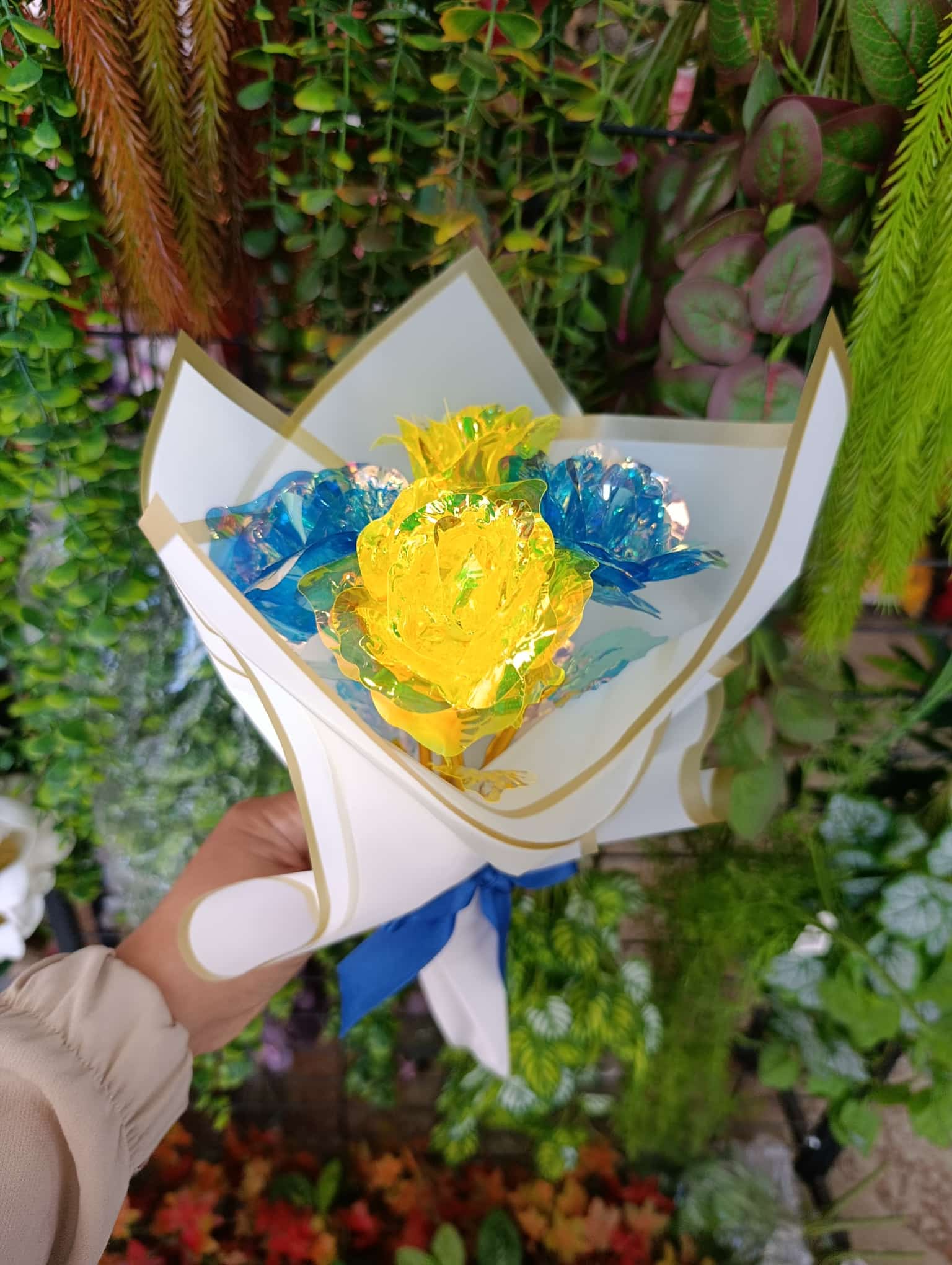 Sarı & Lacivert Sonsuzluk Gülü Hediyelik