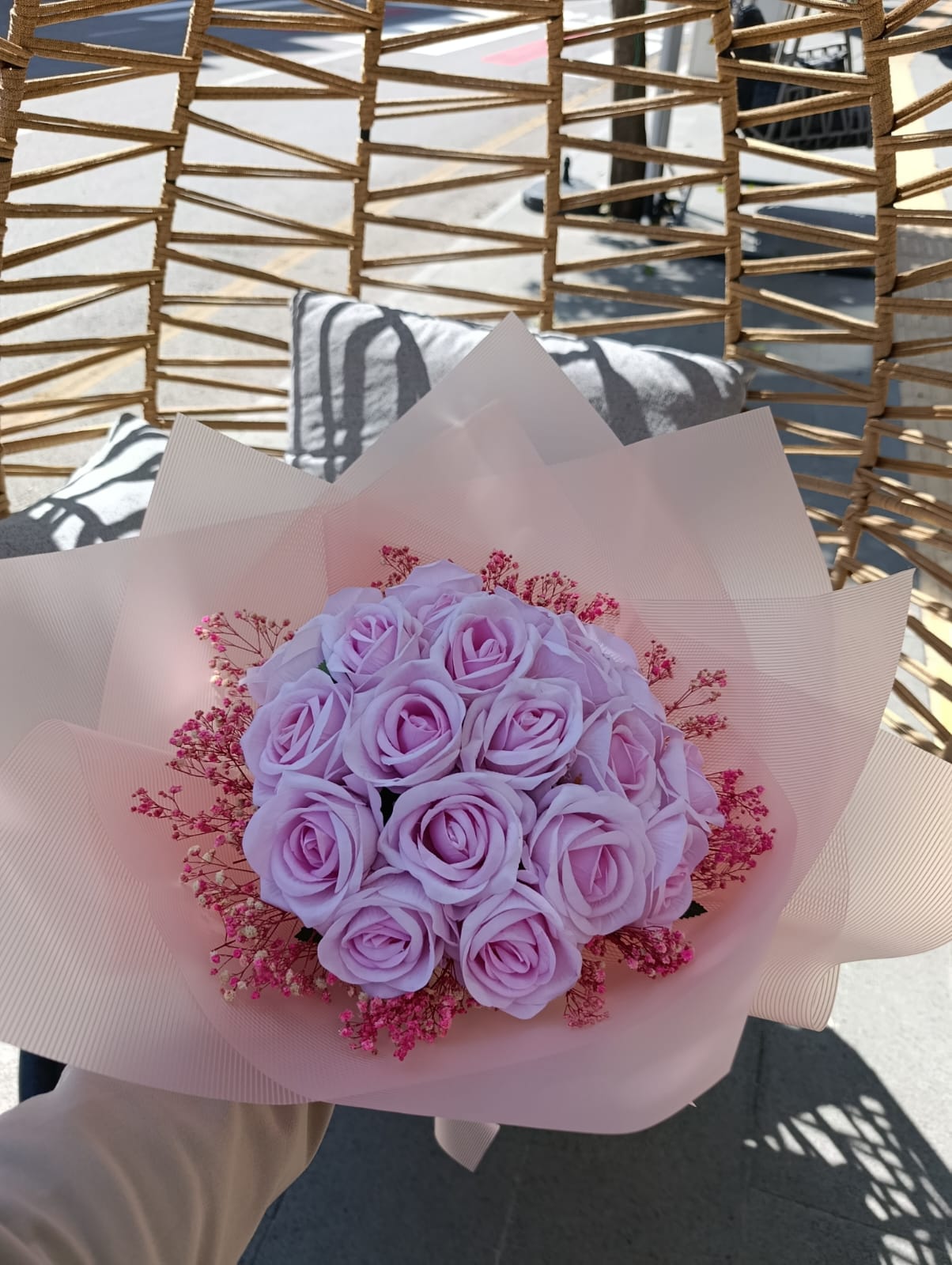 Pembe Cipsolu Pembe Gül Buketi Hediyelik