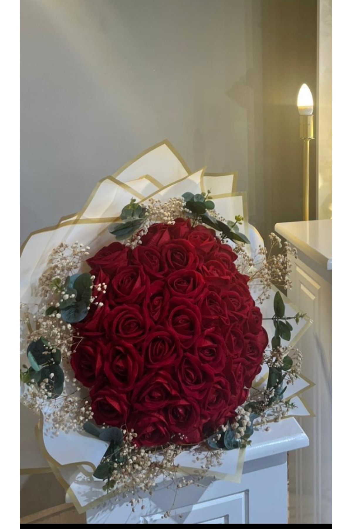 41 gül yapay kadife İsteme söz nişan hediyelik, sevgiliye anneye eşe hediye