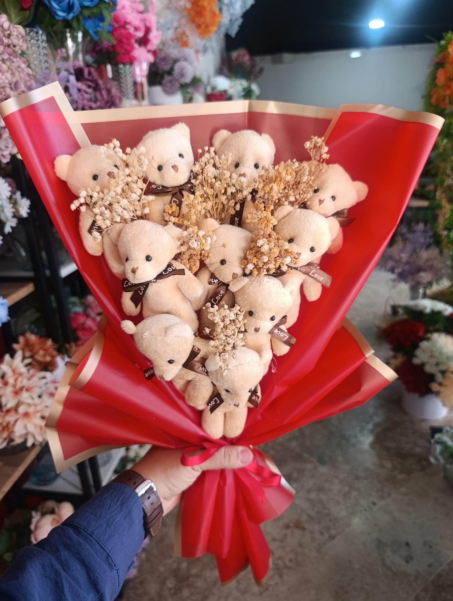 Kahverengi 10'lu Ayıcık Buketi Hediyelik